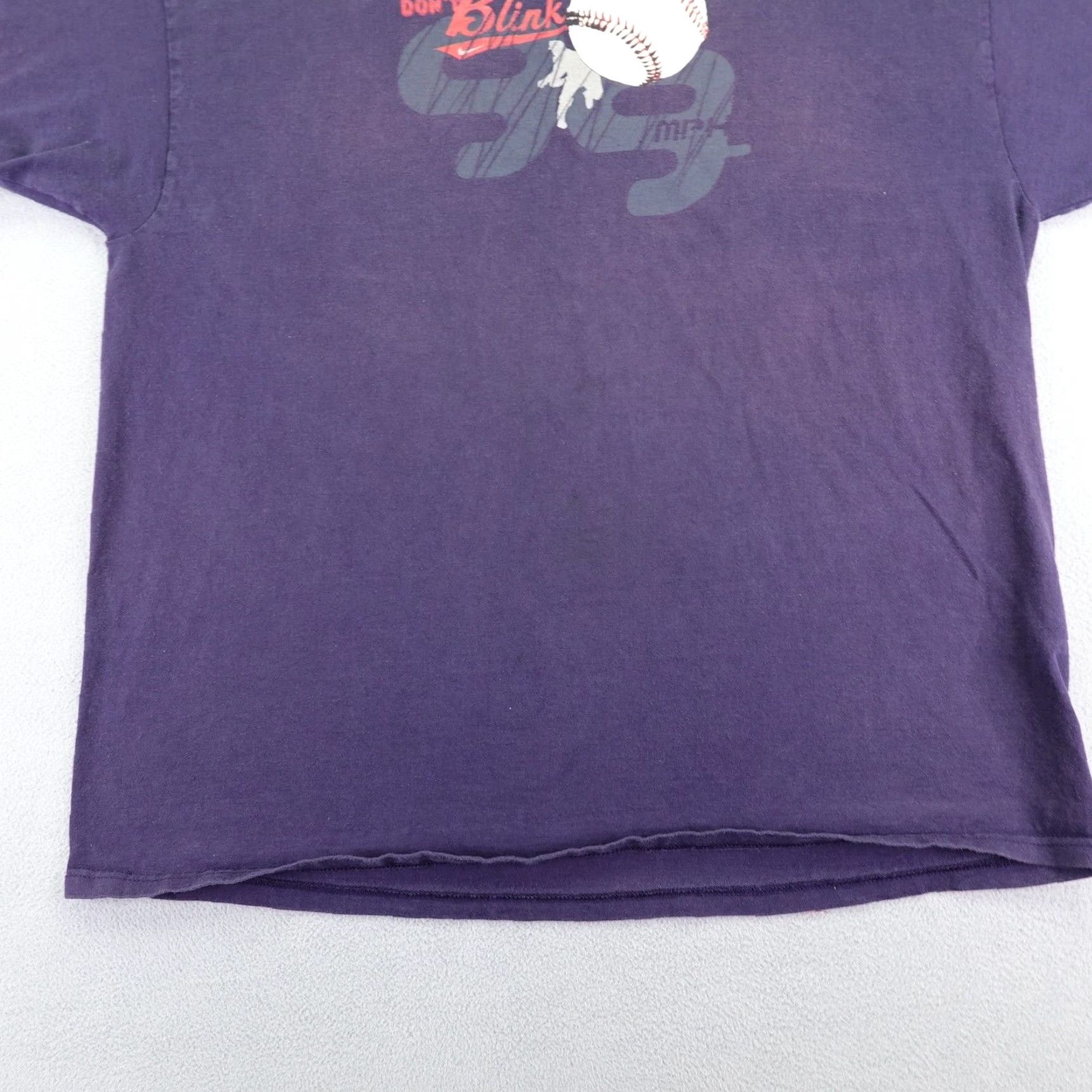 VINTAGE Nike Shirt Mens 2XL Blue 99 MPH Fast Ball Pitch Baseball Y2K Tee Shirt