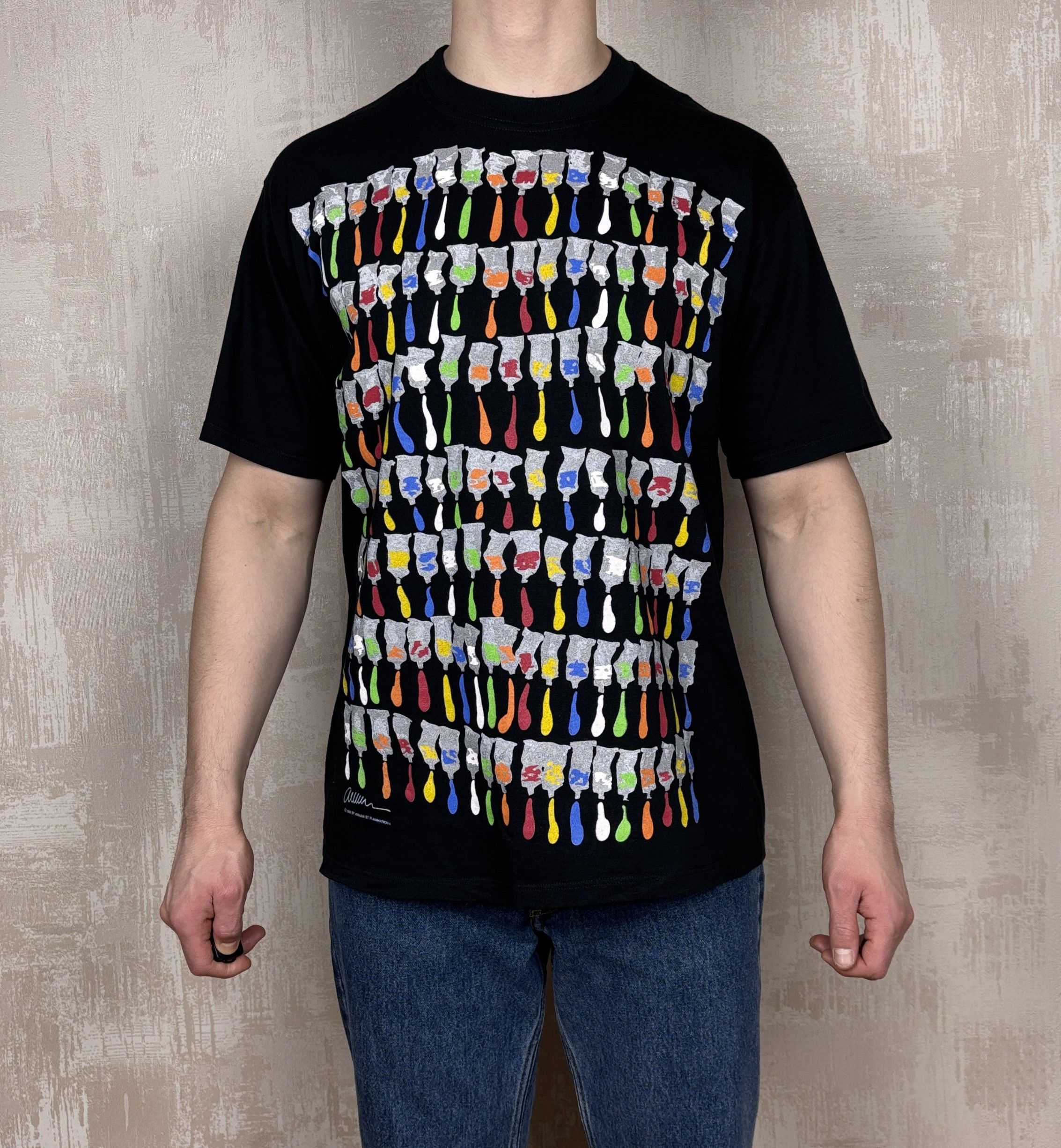 Vintage 90's Art Print Paint Tubes Arman ET Flammarion 4 T-shirt Size US XL / EU 56 / 4 - 2 Thumbnail