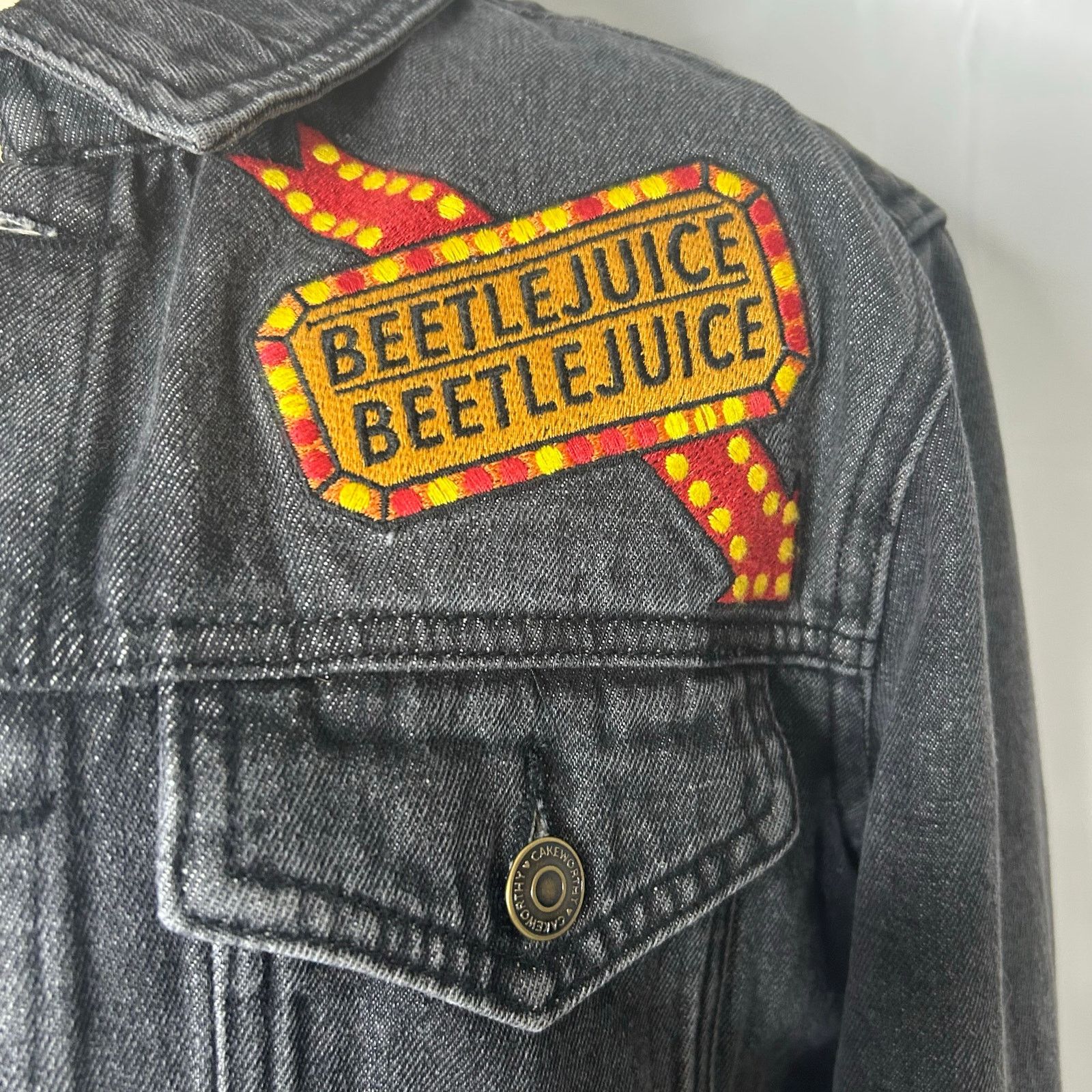 Other Beetlejuice x Cakeworthy Embroidered Denim Jacket Size S/P Size S / US 4 / IT 40 - 5 Thumbnail