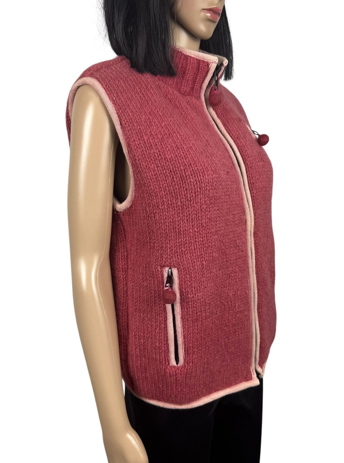 Other Pachamama Hand Knit Gilet Zip Vest Wool size S made in Nepal Size S / US 4 / IT 40 - 3 Thumbnail