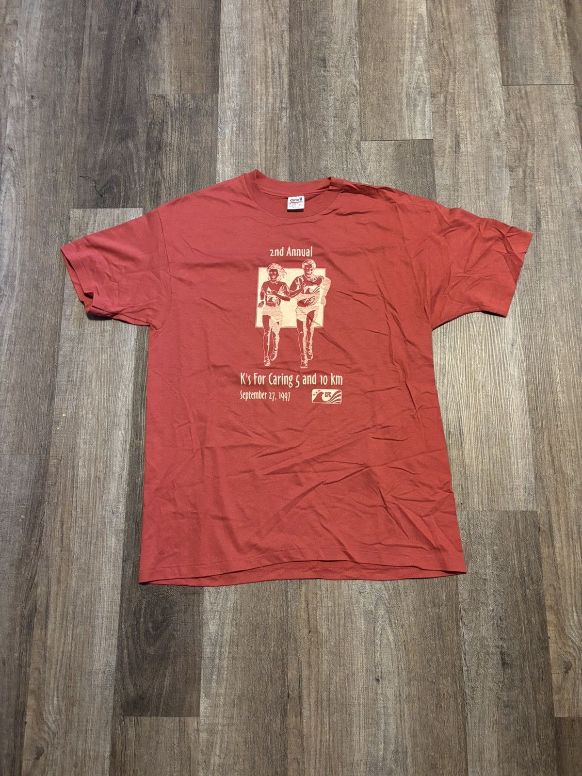 Anvil Vintage Single Stitch K’s for Caring Run Tee Size US XL / EU 56 / 4 - 1 Thumbnail