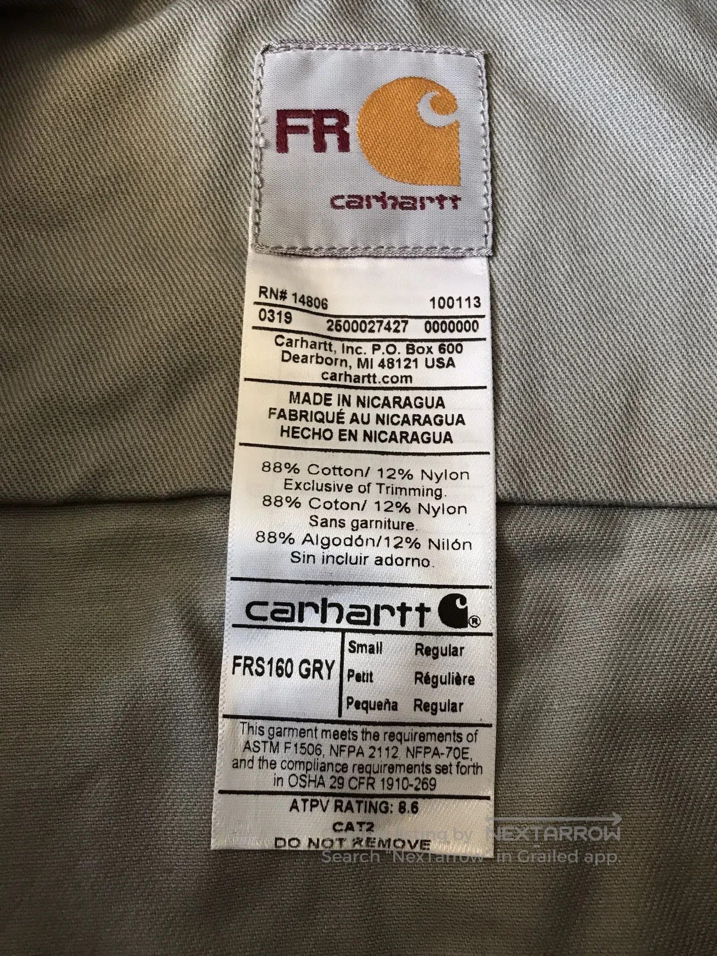 Carhartt Carhartt FRS160 FR Flame Resistant Shirt. Size US S / EU 44-46 / 1 - 6 Thumbnail