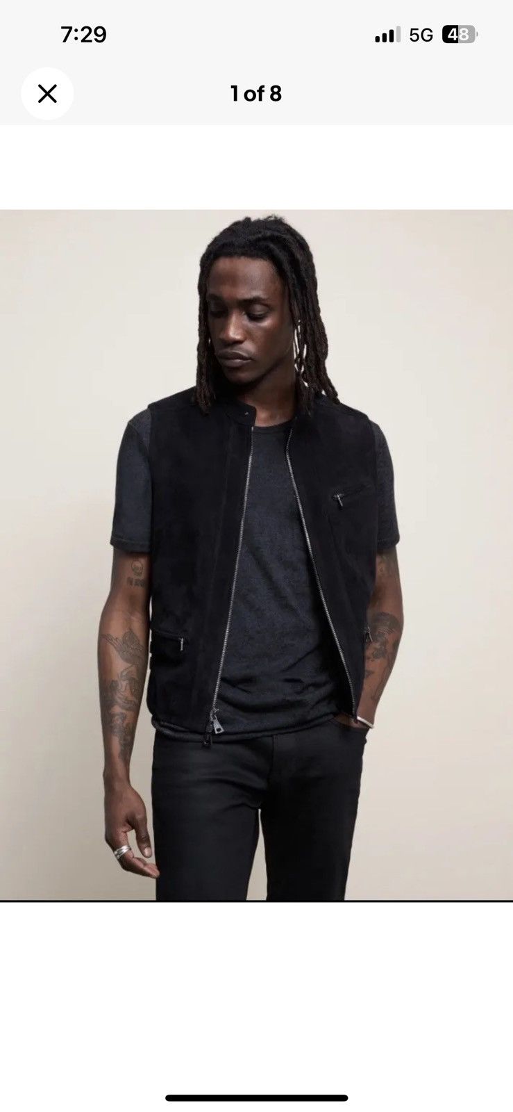 Goat suede Biker Moto vest. 48