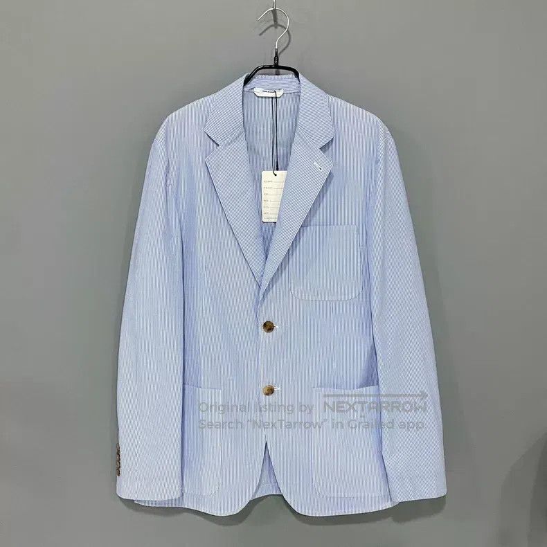 Hermes Hermes Navy blue and white striped blazer Size 48R - 1 Thumbnail