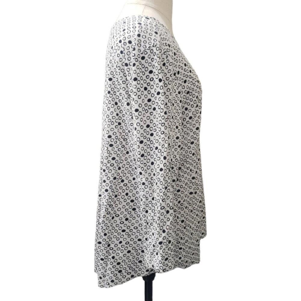 Chicos CT1513 Chico's Black & White 3/4 Sleeve "Ultimate Tee" XL Size XL / US 12-14 / IT 48-50 - 3 Thumbnail