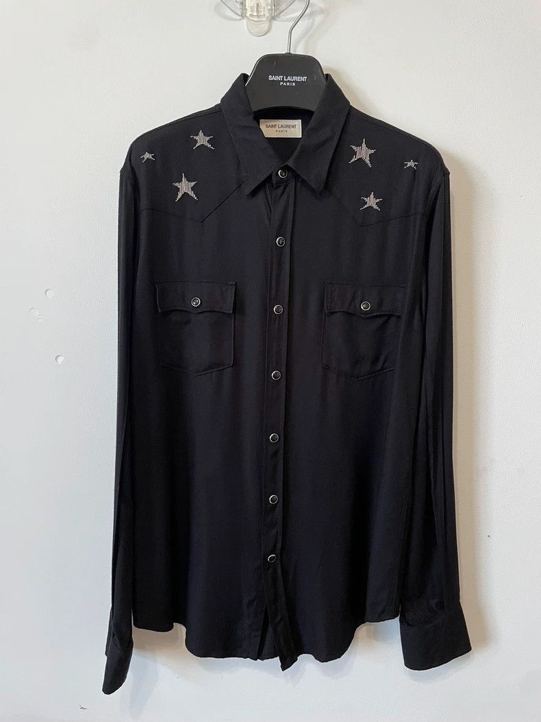 Saint Laurent Paris Saint Laurent Paris Black silk shirt-2505 Size US L / EU 52-54 / 3 - 1 Thumbnail