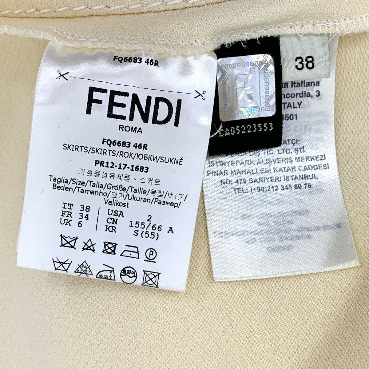 Fendi Fendi Beige Zip Design Casual Long Skirt K26WX Size 26" / US 2 / IT 38 - 6 Thumbnail