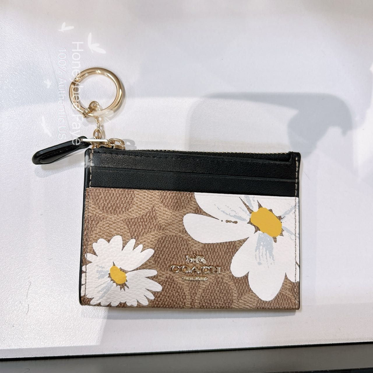 Coach Mini Skinny Id Case In Signature Canvas With Floral CZ594 Size ONE SIZE - 1 Thumbnail
