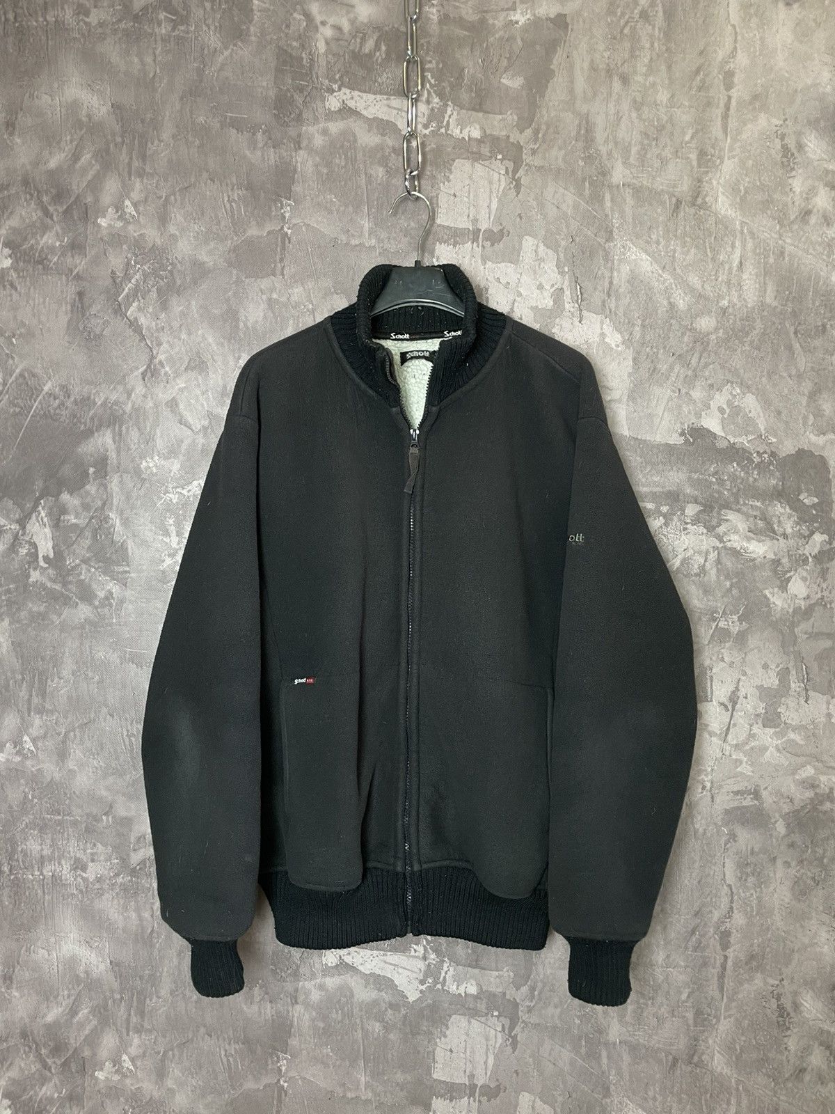 Schott × Vintage Vintage Schott NYC 90s Military Utility Fleece Jacket Size US M / EU 48-50 / 2 - 1 Thumbnail