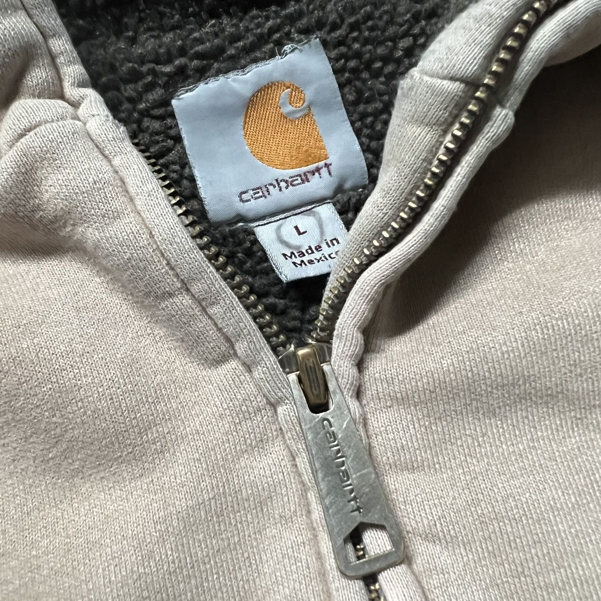 Carhartt × Carhartt Wip × Vintage Vintage Carhartt Distressed Sherpa-Lined Hoodie Sweater Size US L / EU 52-54 / 3 - 6 Thumbnail