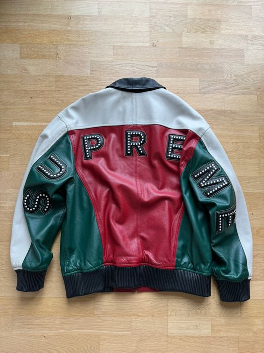 Supreme Spring / Summer 2018 Studded Arc Logo Leather Jacket