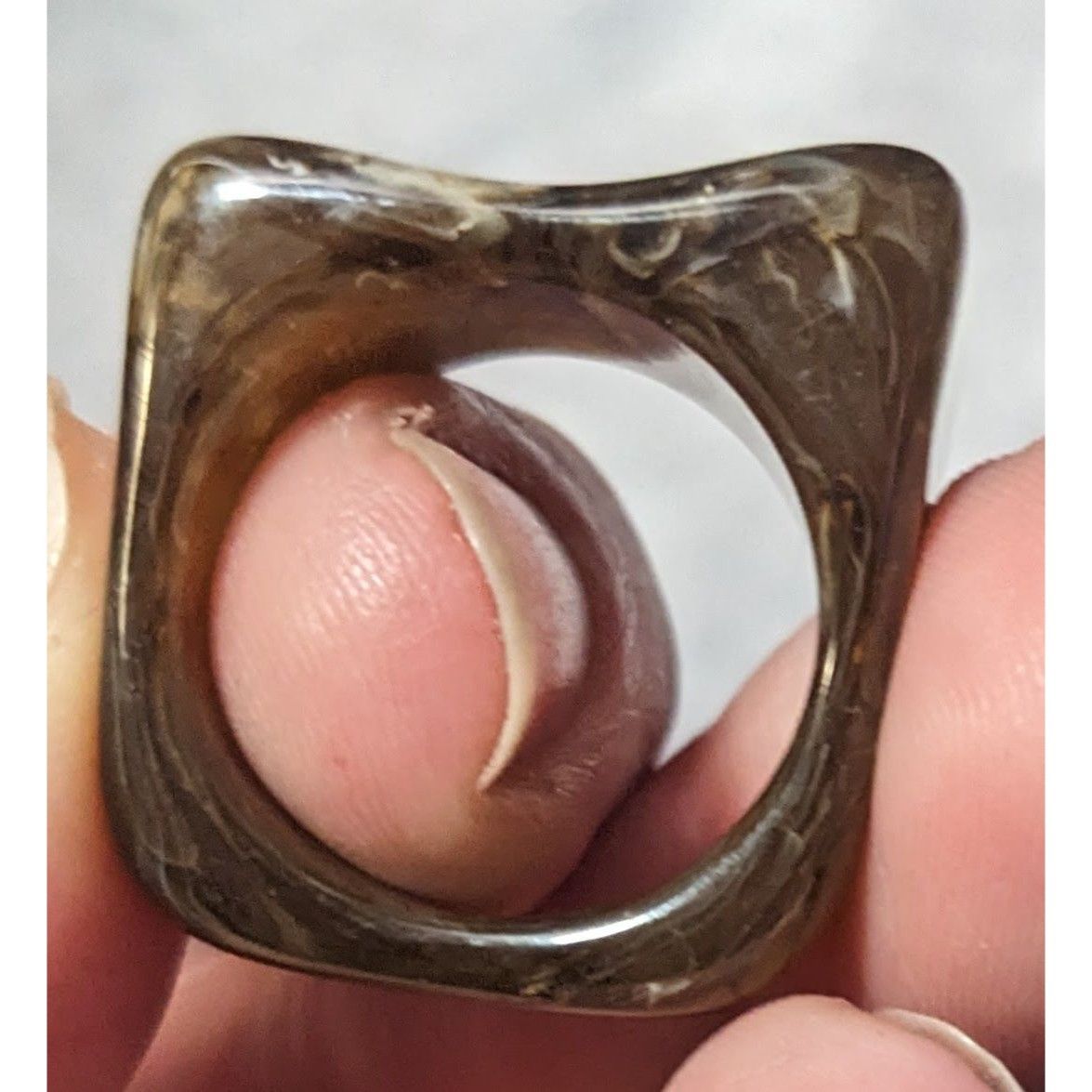 Other Dark Brown Mottled Abstract Chunky Fashion Ring Size 7 Size ONE SIZE - 14 Thumbnail