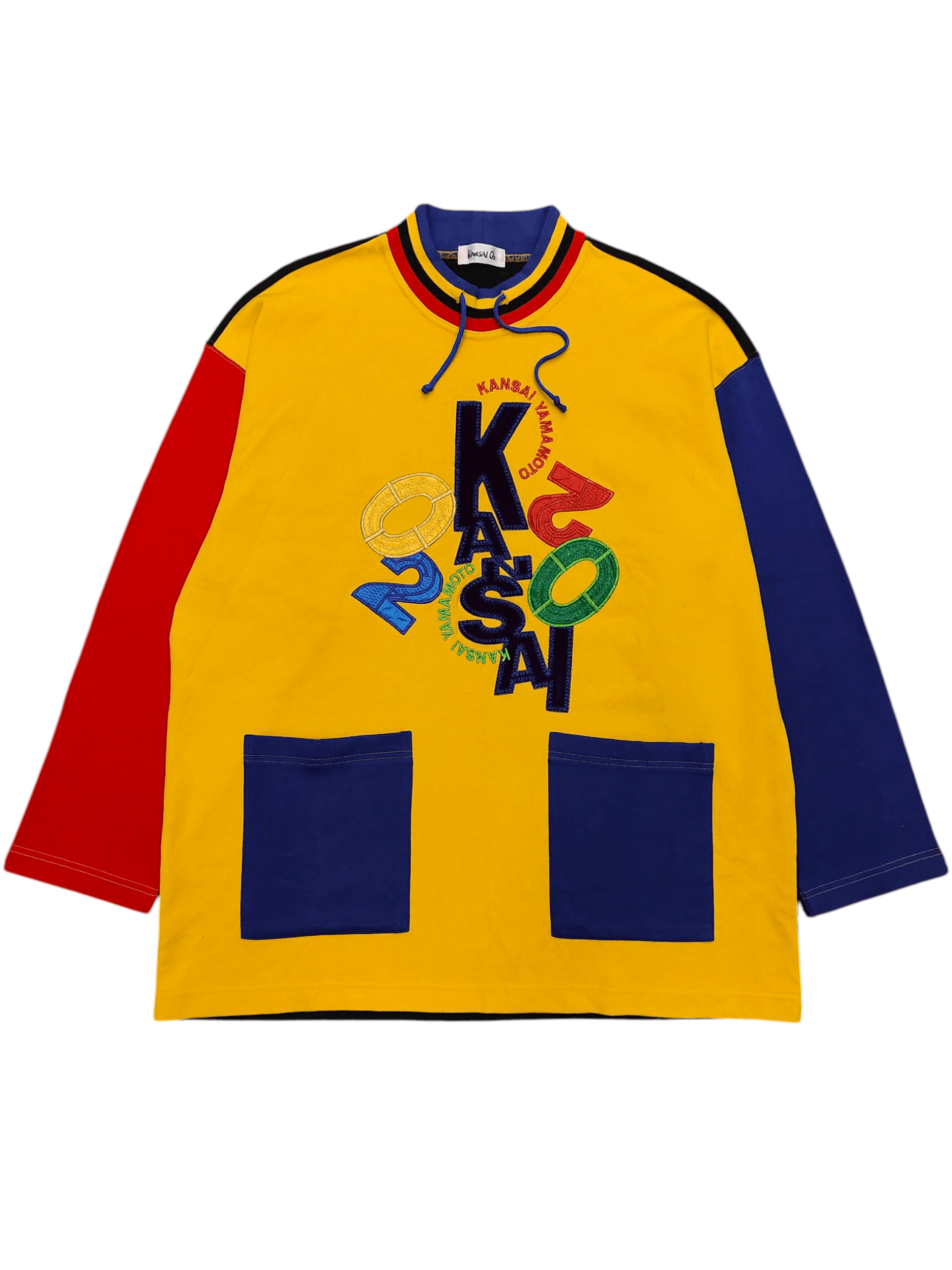 Kansai Yamamoto RARE 🇯🇵 Vtg 80s Kansai O2 Embroidered Spellout Sweatshirt Size US L / EU 52-54 / 3 - 1 Thumbnail