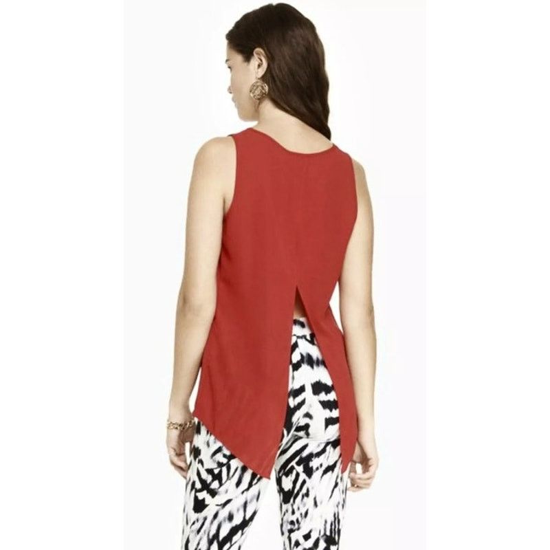 Express Express Red Sleeveless Split Back Blouse L EUC Size L / US 10 / IT 46 - 1 Thumbnail