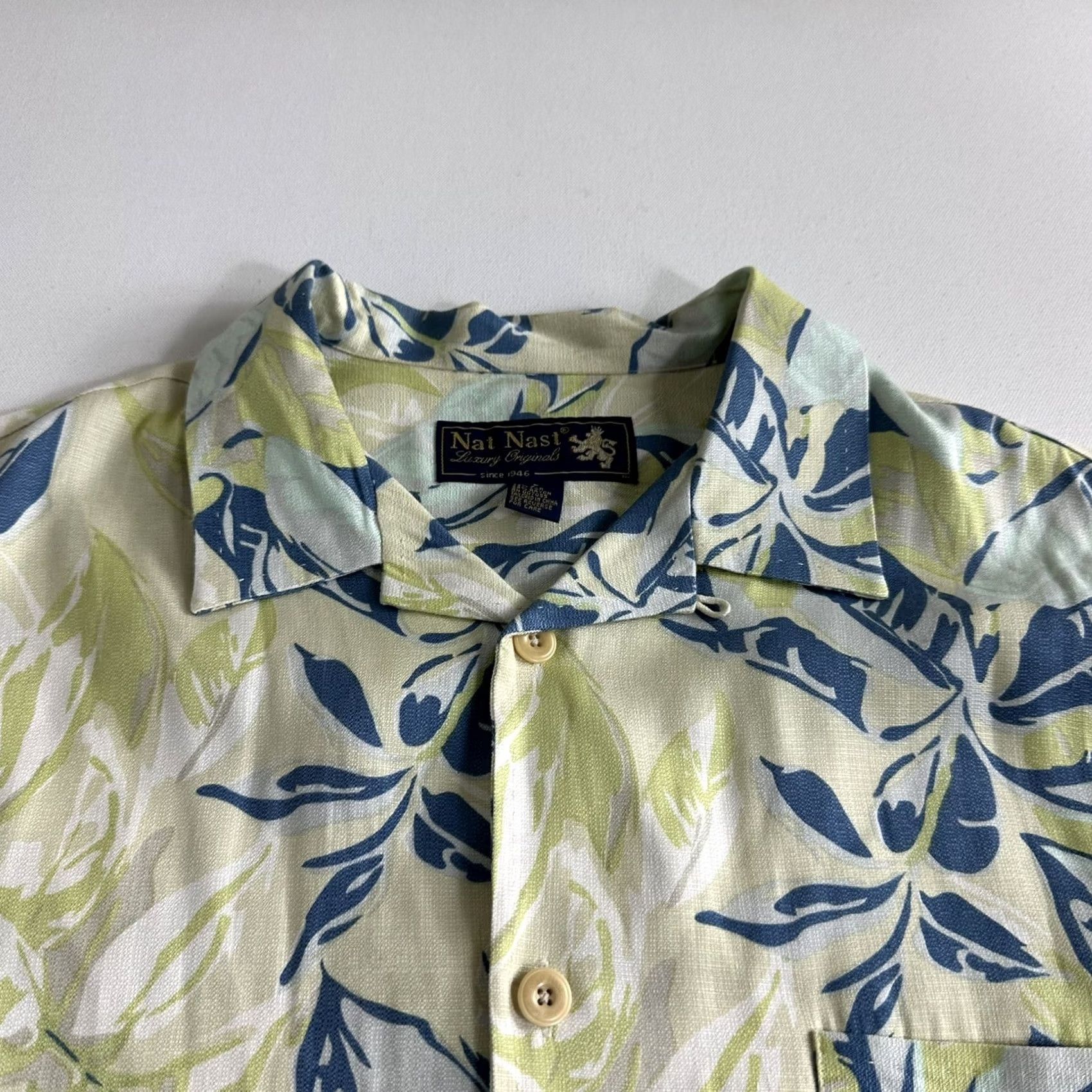 Nat Nast VINTAGE Nat Nast Shirt Mens L Hawaiian Floral Silk Blend Short Sleeve Button Up Casual Size US L / EU 52-54 / 3 - 4 Thumbnail