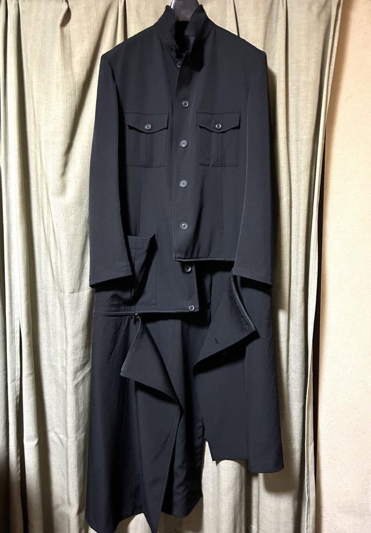 Yohji Yamamoto POUR HOMME 19aw Wool gabardine stand collar zip coat Size US L / EU 52-54 / 3 - 1 Thumbnail