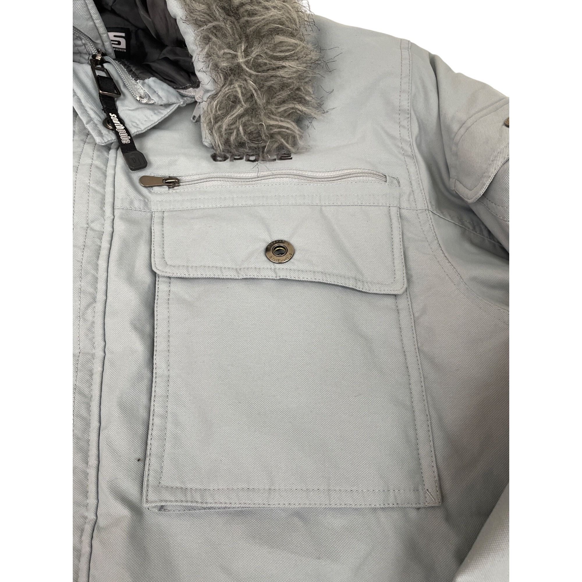 Southpole South Pole Mens gray hooded Winter nylon puffer coat Size L Size US L / EU 52-54 / 3 - 6 Thumbnail