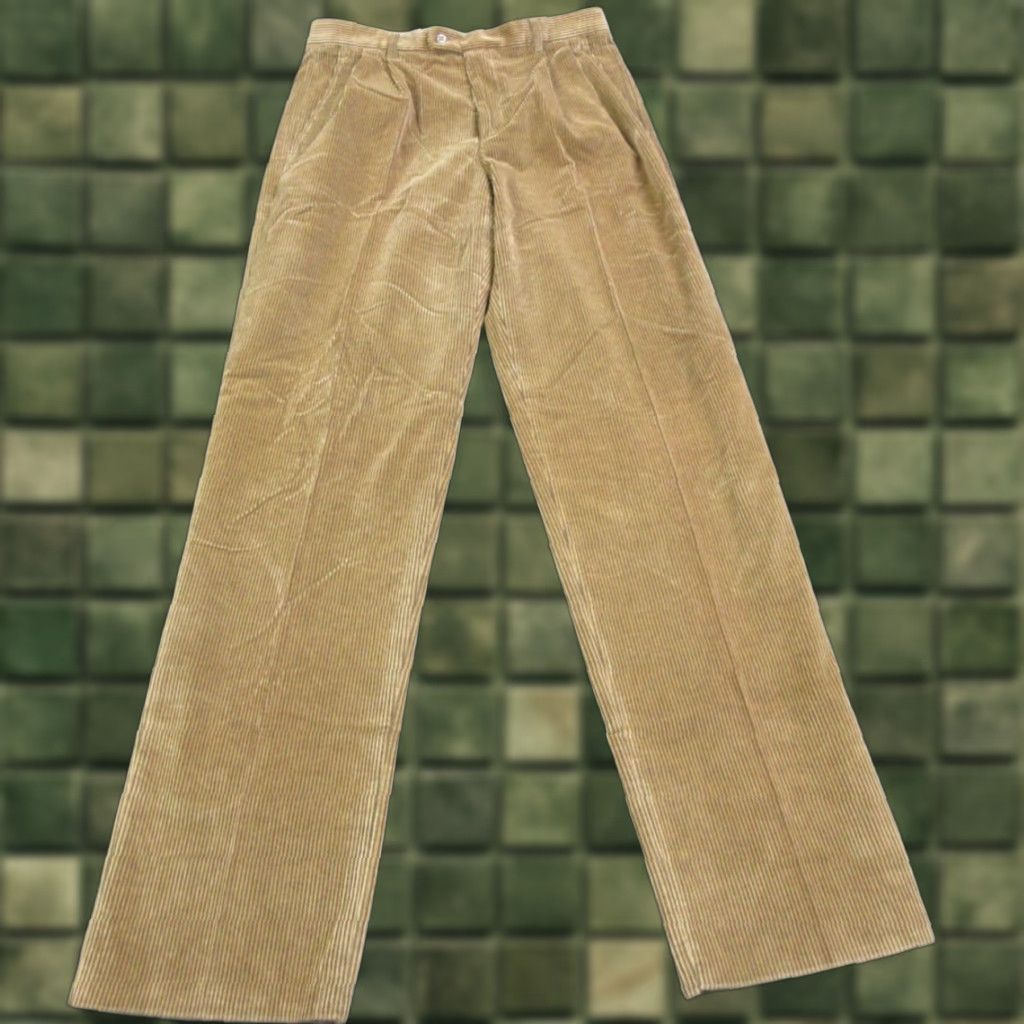 Vintage Zanella Pants Mens 34 Brown Corduroy Chino 32x36 Regular