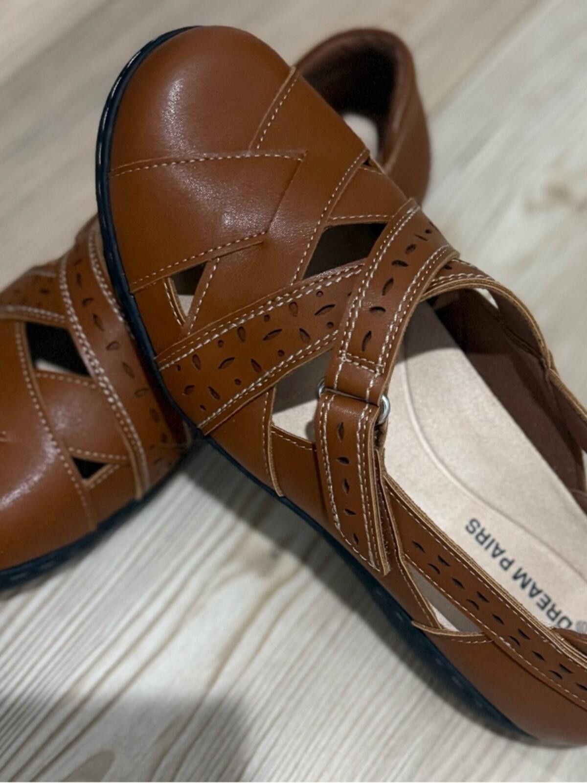 Other Comfortable Women's Brown Leather Slip-On Sandal Mule Size US 9.5 / IT 39.5 - 2 Thumbnail