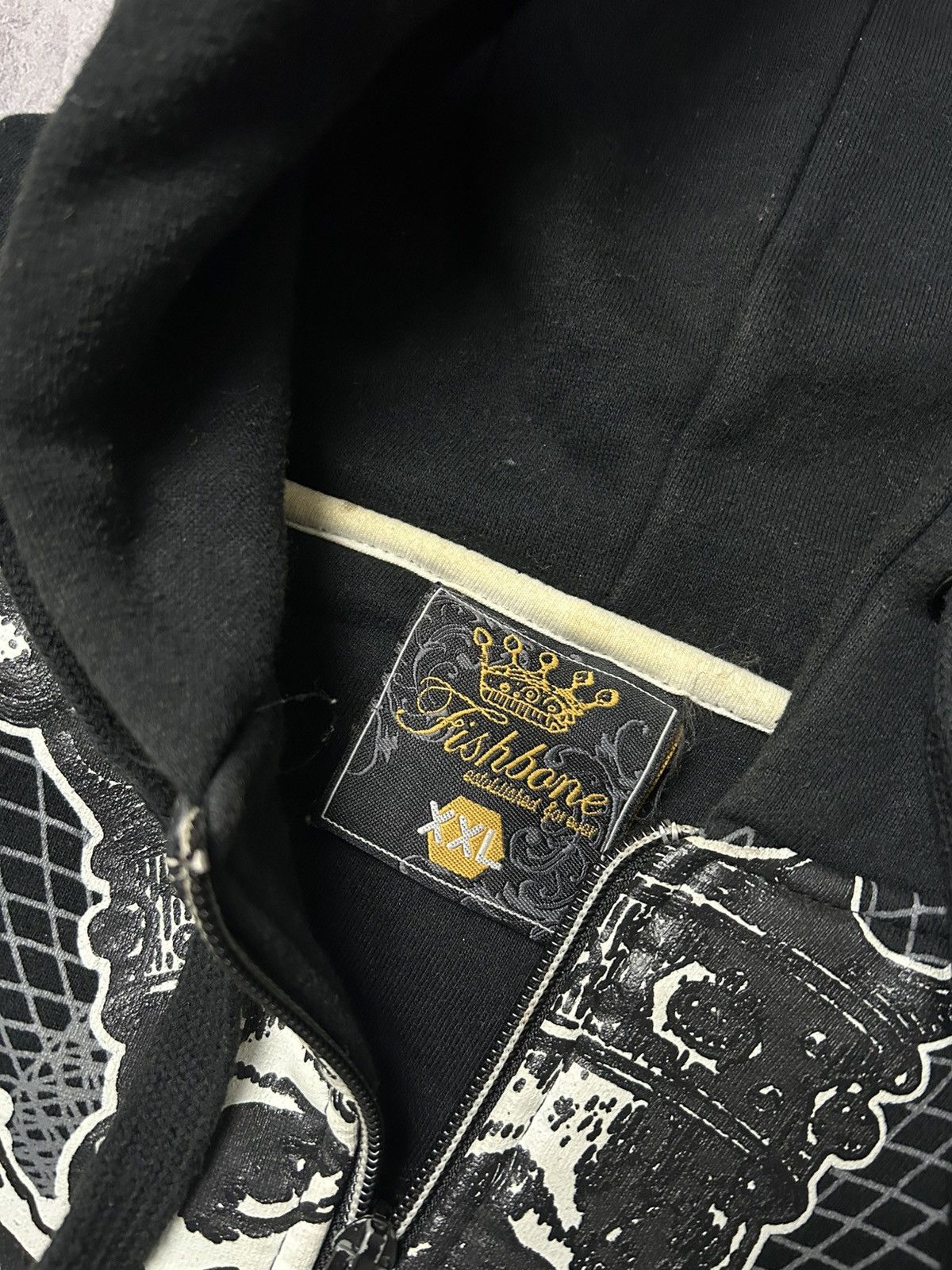 Japanese Brand × Vintage Vintage zip hoodie Fishbone streetwear tattoo y2k swag hype Size US XXL / EU 58 / 5 - 10 Thumbnail