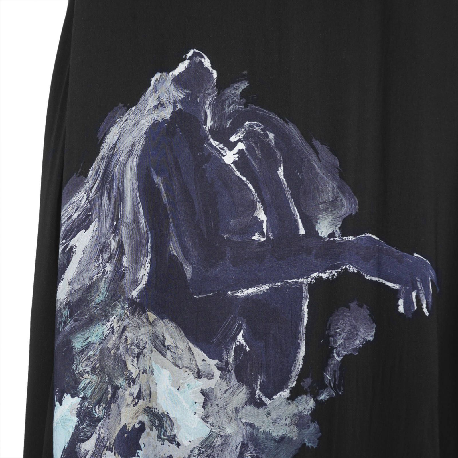 Yohji Yamamoto Yohji Yamamoto Pour Homme - Printed Rayon Cape Coat Size US S / EU 44-46 / 1 - 14 Thumbnail