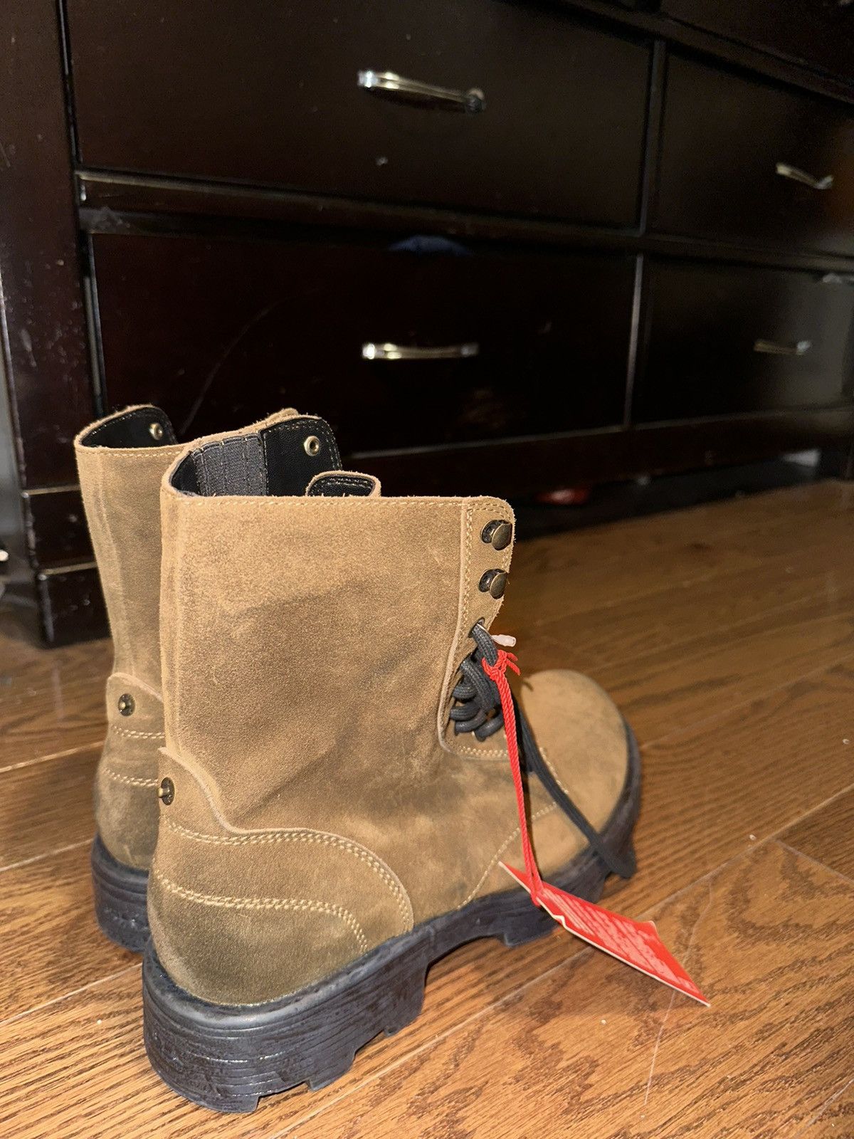 Diesel DIESEL D-HAMMER BT Combat Boots - Walnut Brown Oiled Suede Size US 10.5 / EU 43-44 - 9 Thumbnail