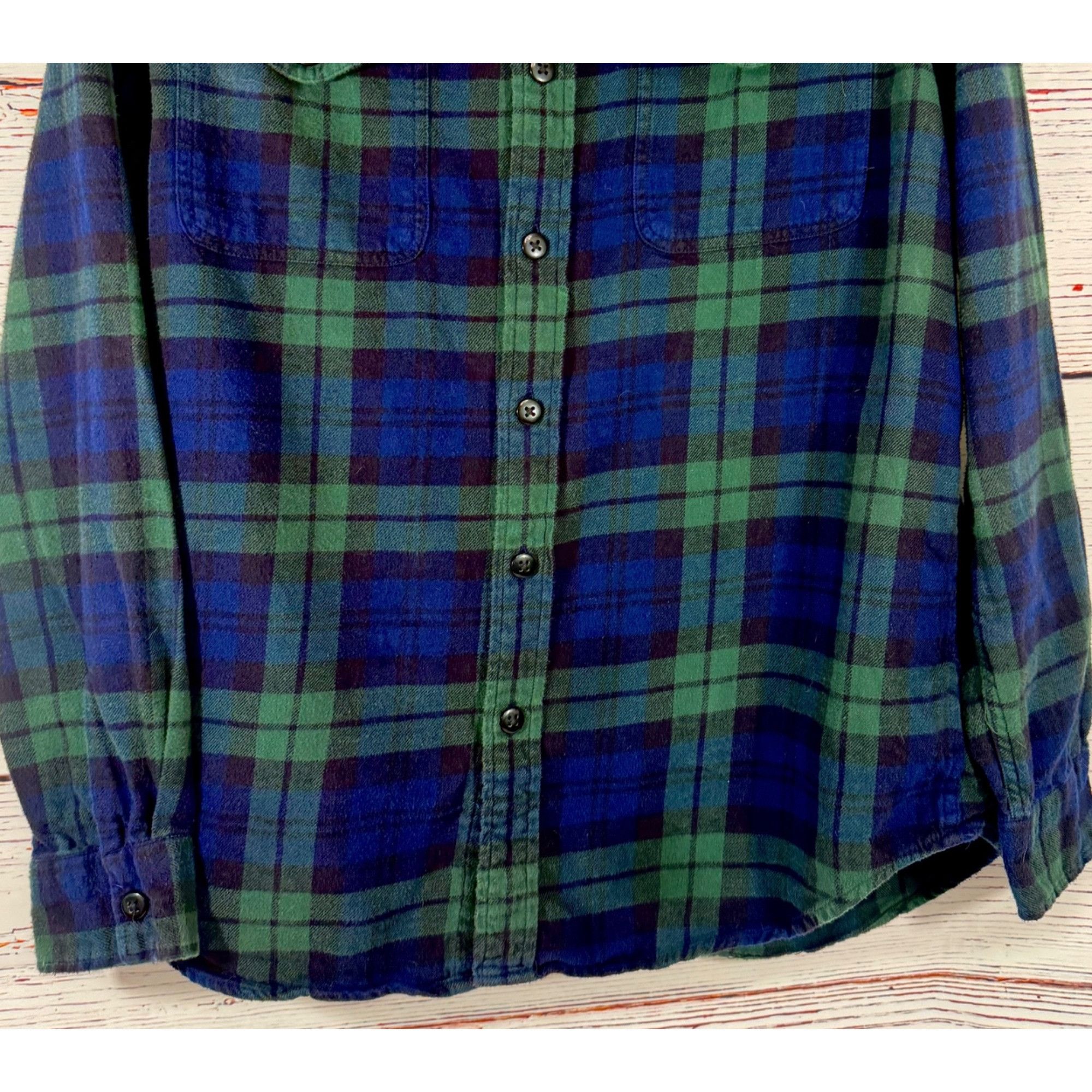 American Eagle Outfitters American Eagle Plaid Flannel Shirt Mens Large Blue Green Y2K Size US L / EU 52-54 / 3 - 6 Thumbnail