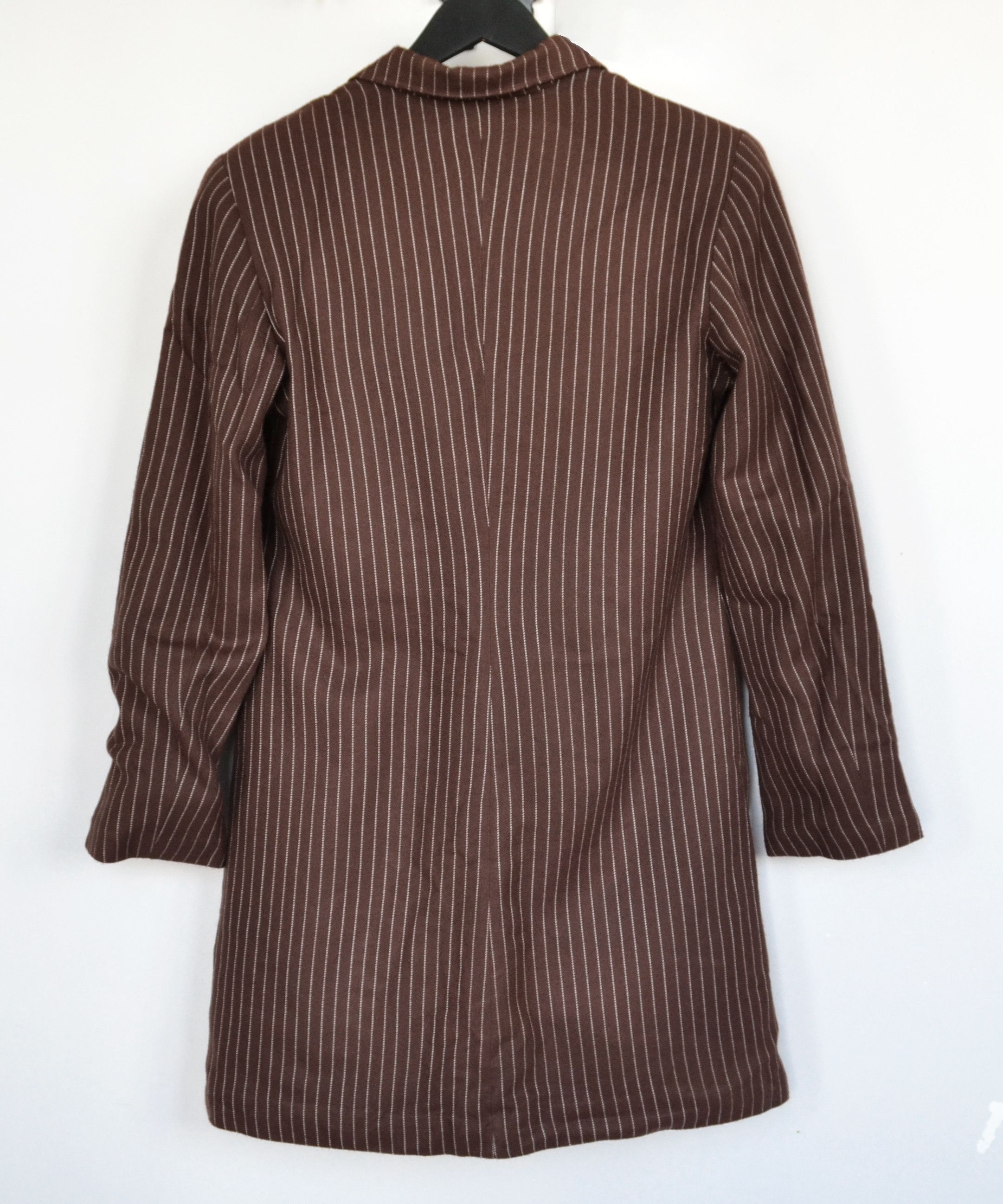 Dries Van Noten 🔴 DRIES VAN NOTEN Coat Heavy Jacket White Strip Brown Size S / US 4 / IT 40 - 4 Thumbnail
