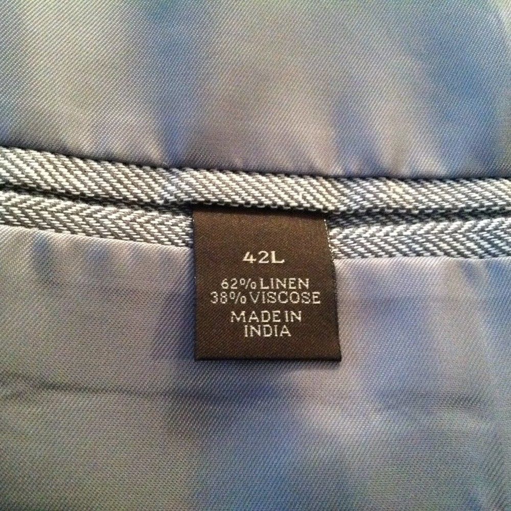 Tasso Elba TASSO ELBA MENS NEW 62%LINEN38%VISCOSE SPORT COAT BLAZER 42L Size 42L - 11 Thumbnail