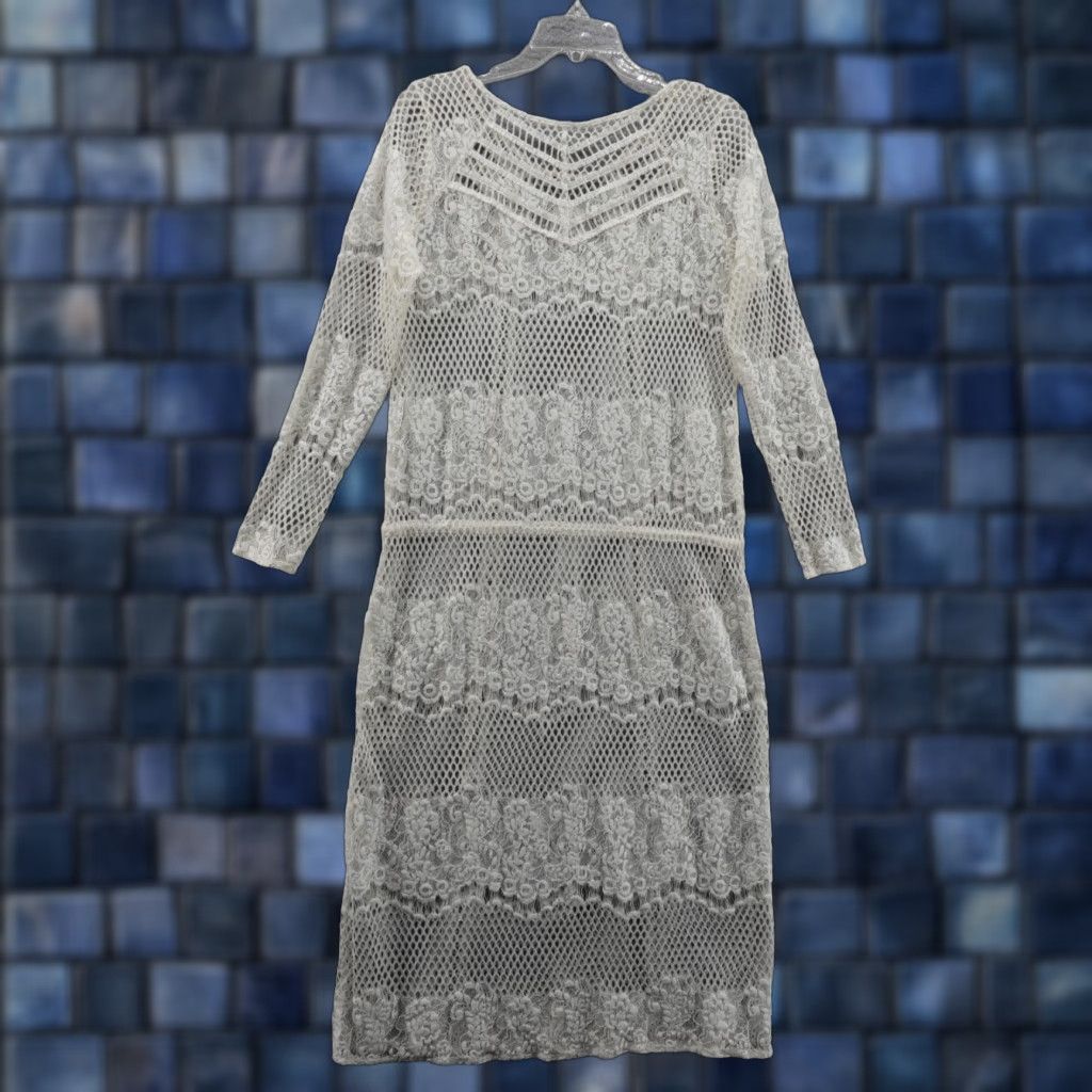 Free People Free People Luna Lace Midi Dress Womens Ivory White Boho Festival Crochet Size M / US 6-8 / IT 42-44 - 1 Thumbnail