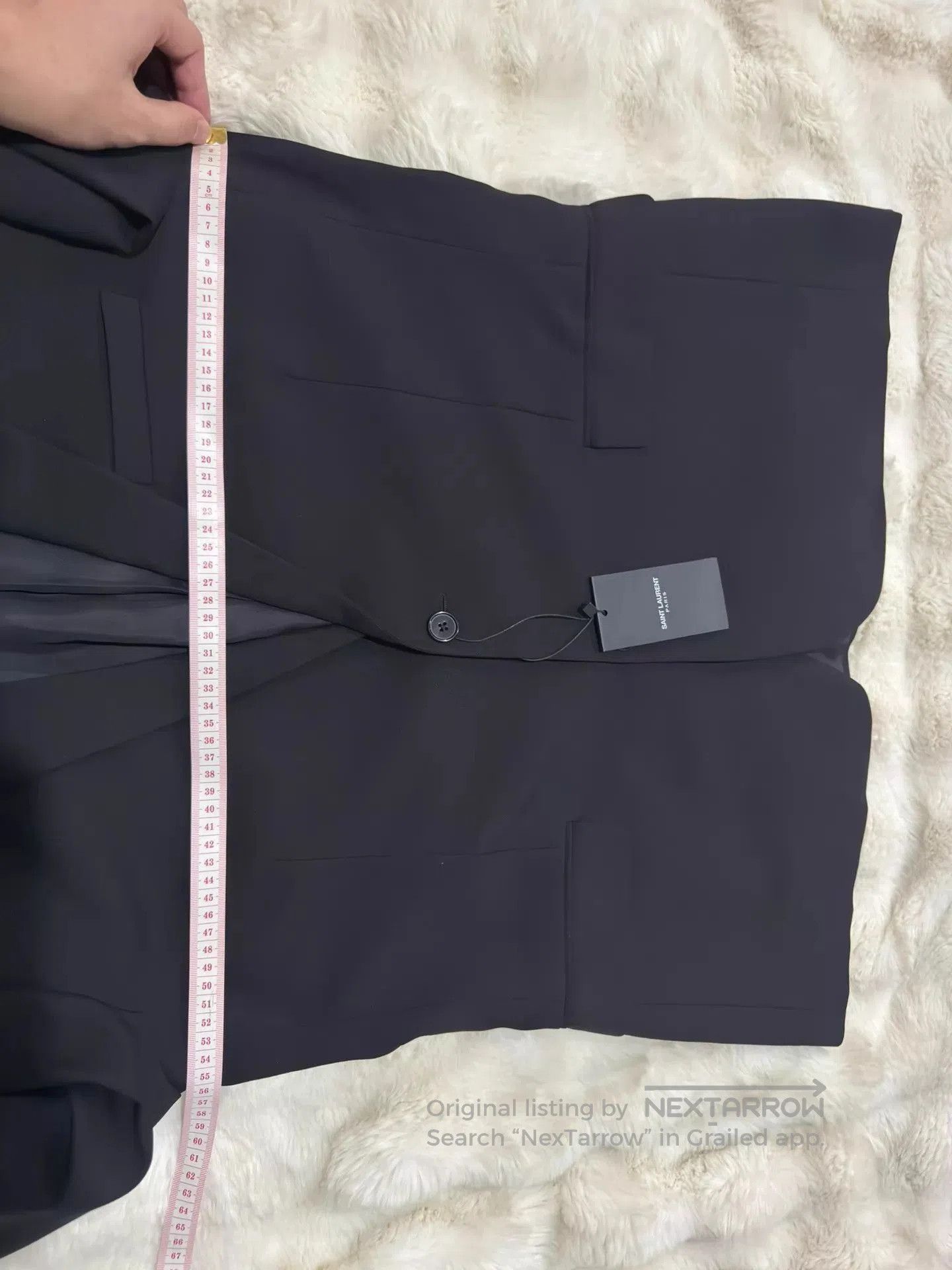 Saint Laurent Paris Black Blazer with Leather Elbow Patches - XL. Size US XL / EU 56 / 4 - 7 Thumbnail