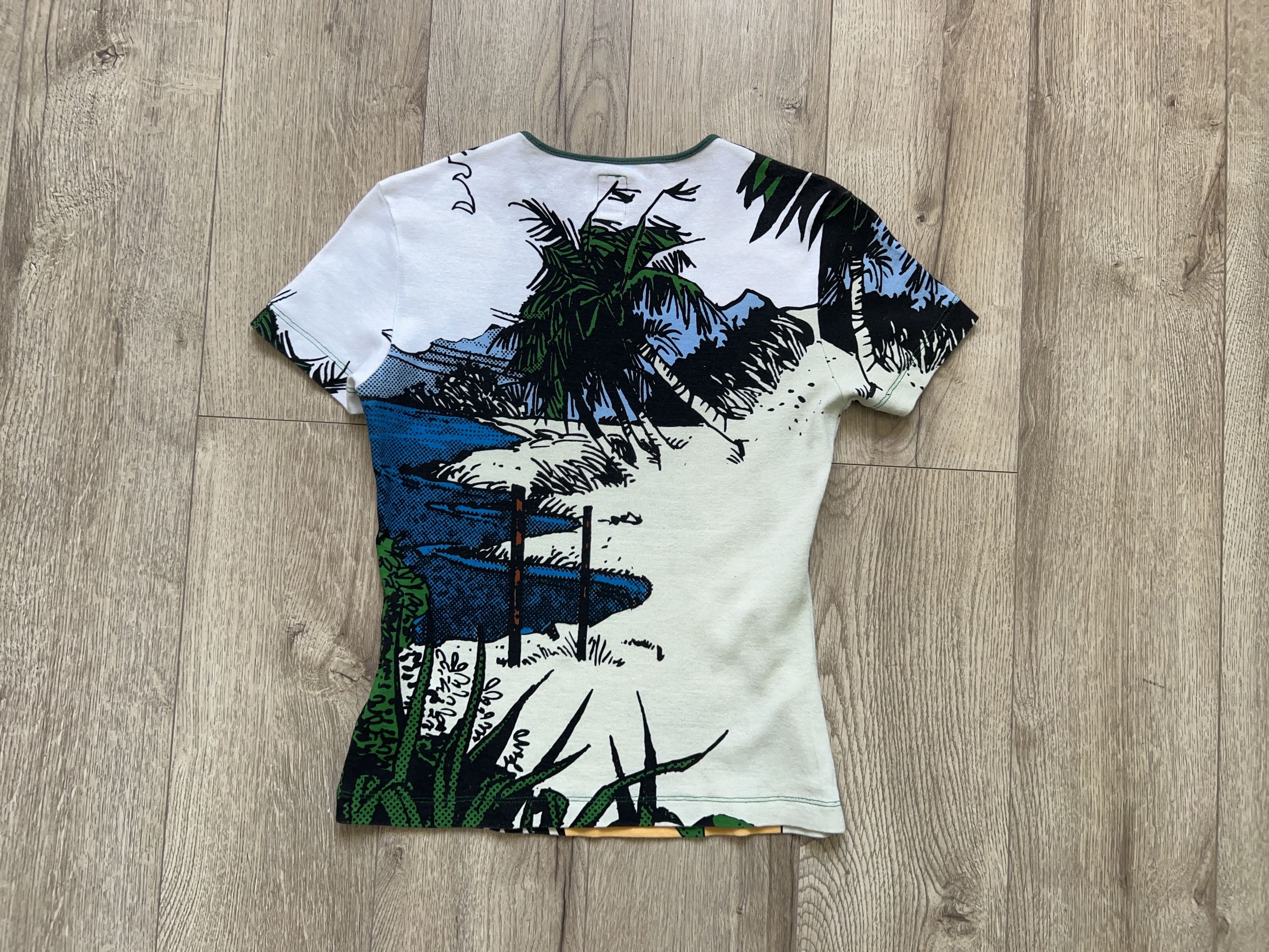 Designer × Miss Sixty × Vintage RARE 1990s All Over Print T Shirt Tee Graphic Girl Size M / US 6-8 / IT 42-44 - 9 Thumbnail