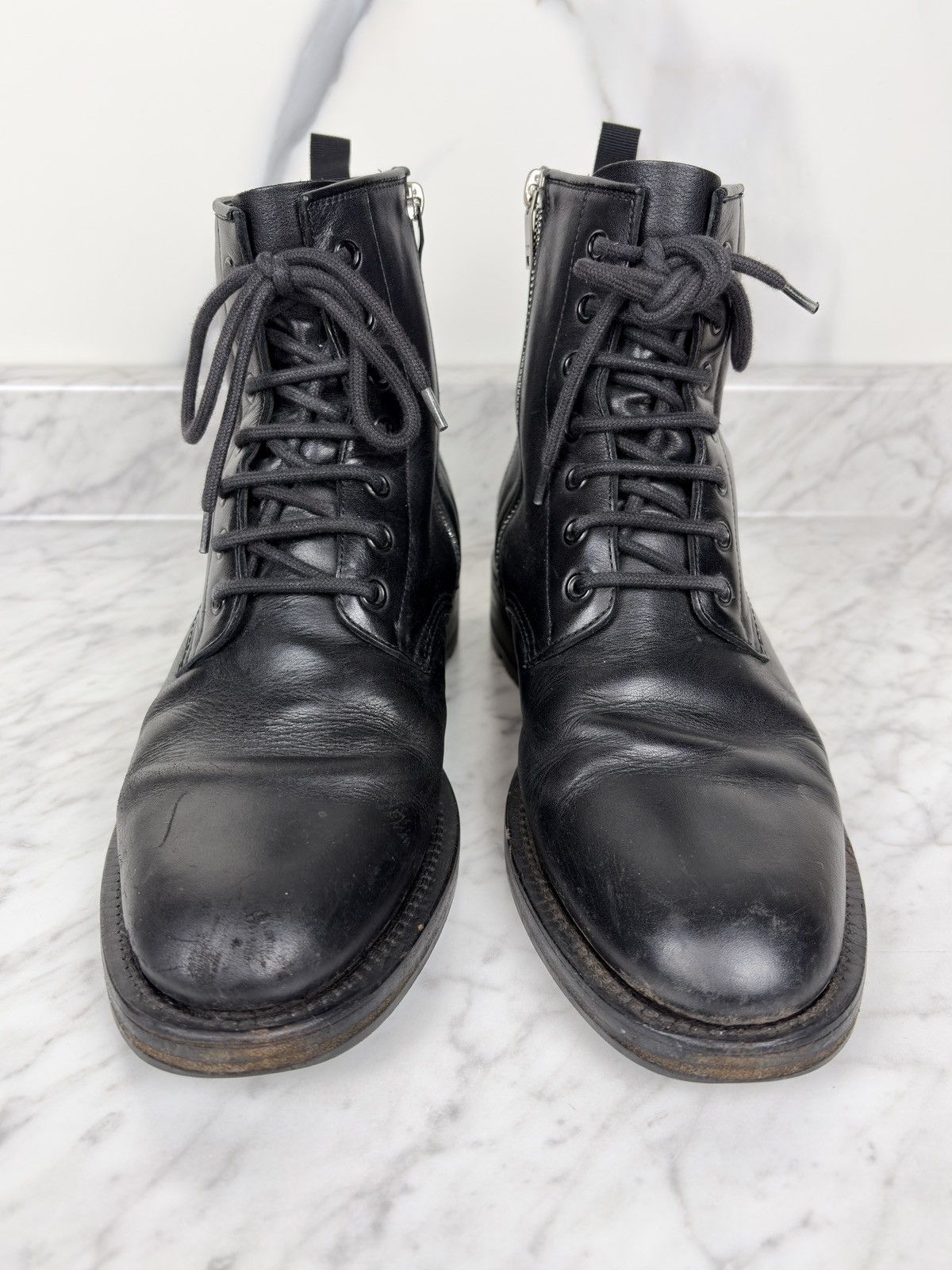 Hedi Slimane × Saint Laurent Paris FW15 Saint Laurent Paris Hedi Zipper Ranger Combat Boots Size US 8 / EU 41 - 3 Thumbnail