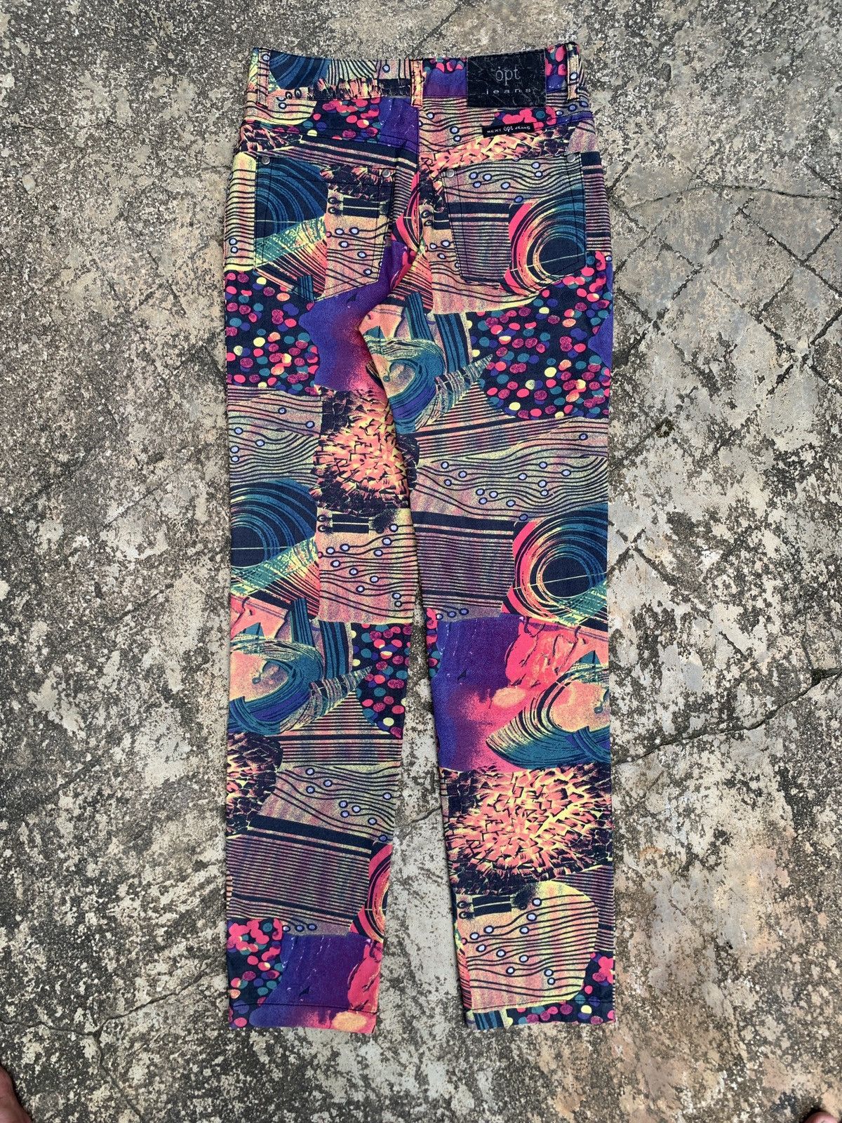 2000s opt Jeans Multicolor Art Straight Pants Bottoms