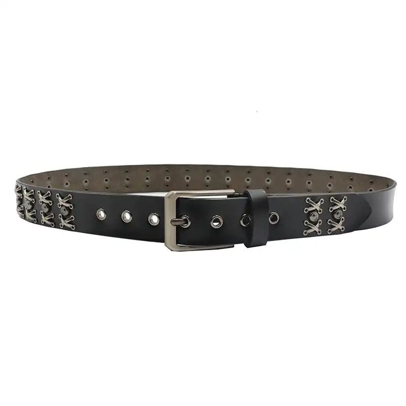 Designer Metal Rope cross Heavy Metal Rivet Belts Size ONE SIZE - 5 Thumbnail