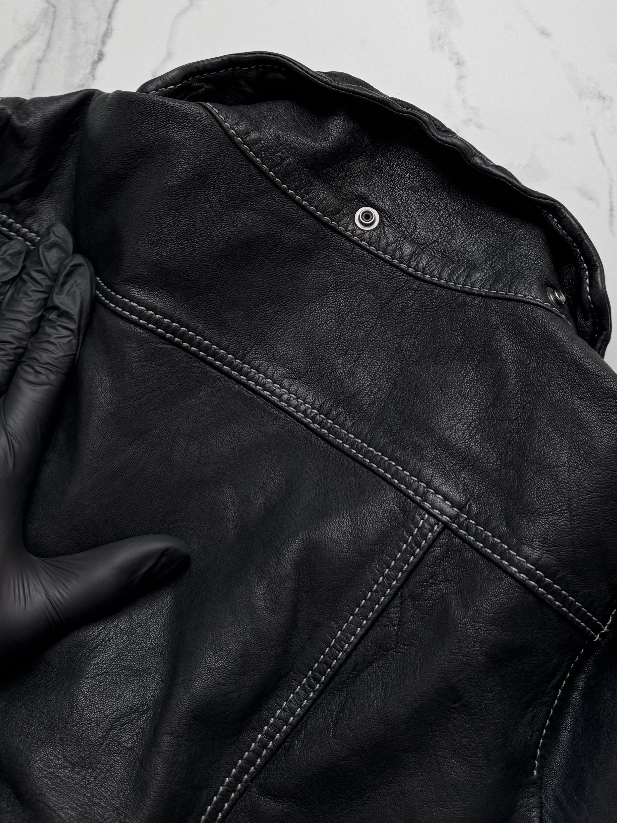 Genuine Leather Multi-Pocket Leather Cropped Jacket From 00s(V8) Size XS / US 0-2 / IT 36-38 - 19 Thumbnail