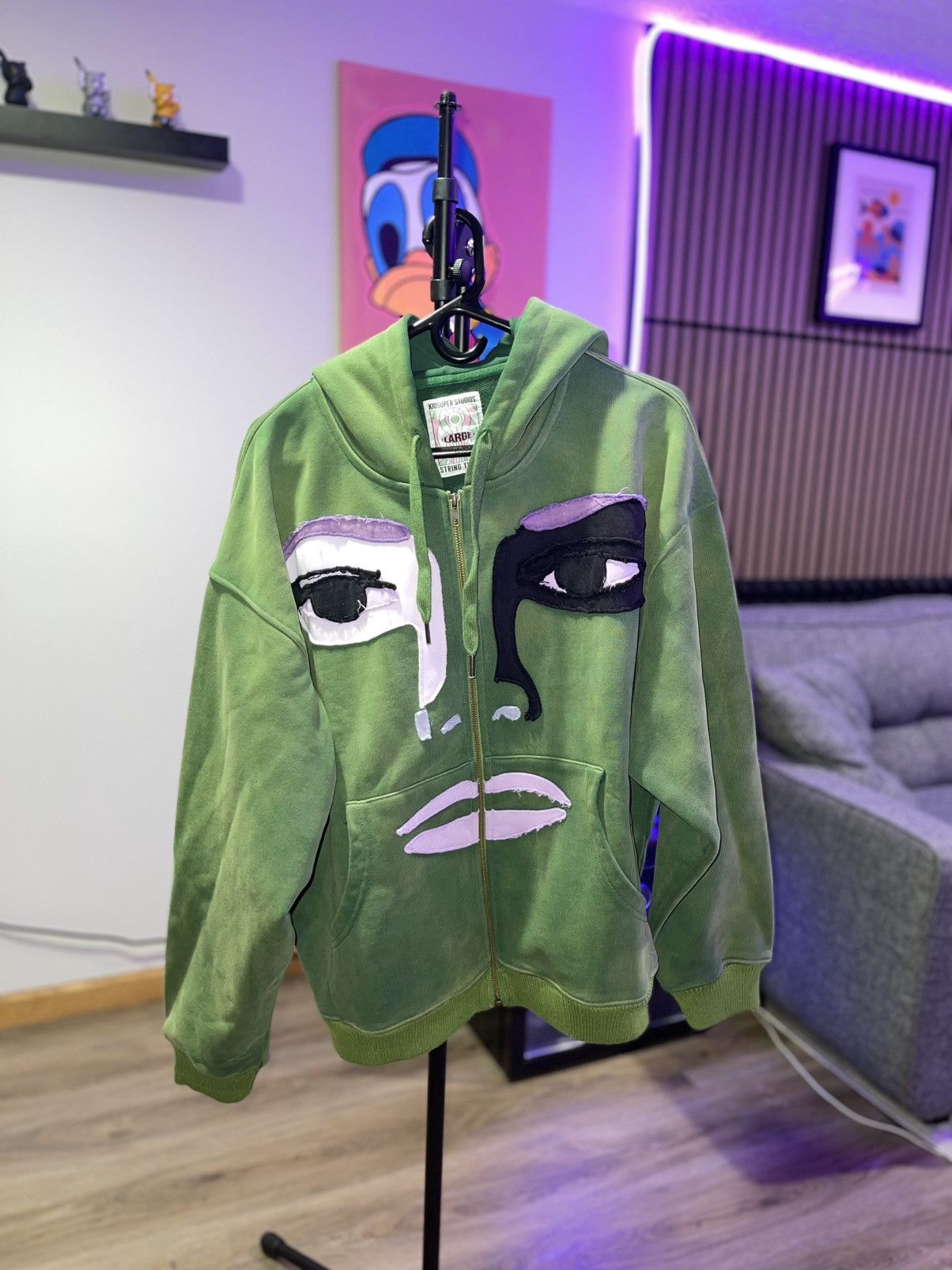 KidSuper Patchwork Face Washed Heavyweight Zip Hoodie Size US L / EU 52-54 / 3 - 1 Thumbnail
