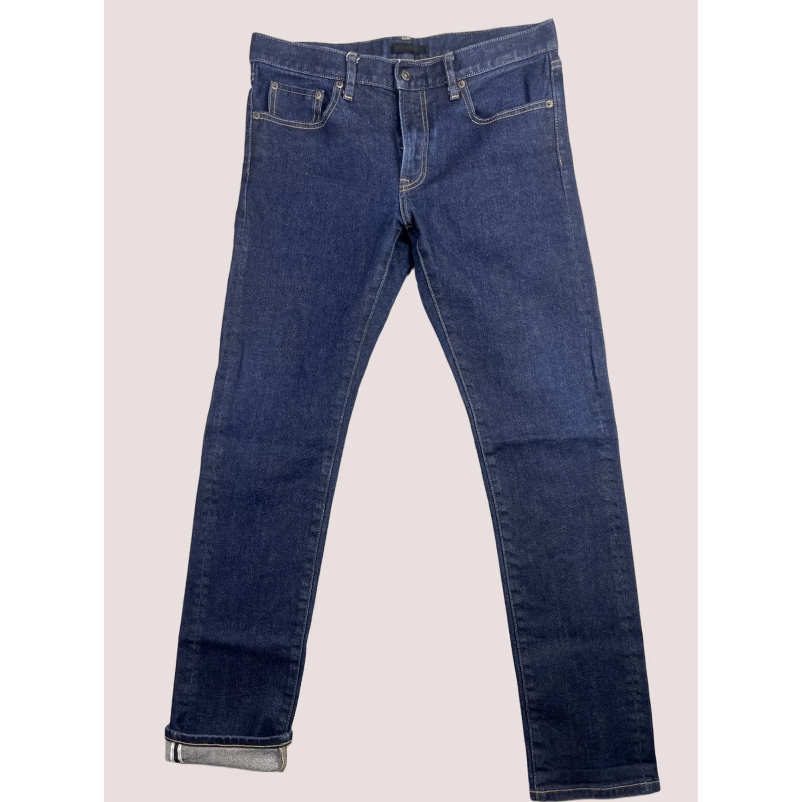 Uniqlo Uniqlo Jeans Mens 32x32 Japan Kaihara Selvedge Denim Slim Straight Low Indigo Size US 32 / EU 48 - 1 Thumbnail