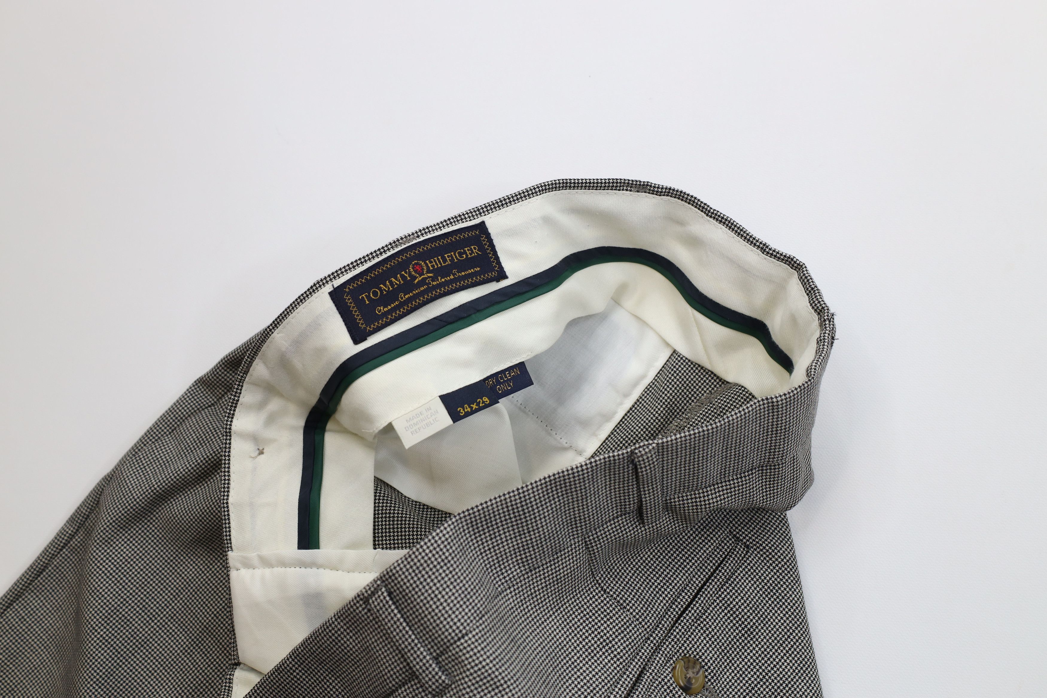 Tommy Hilfiger Vintage 90s Tommy Hilfiger Houndstooth Wide Leg Chino Pants Size US 34 / EU 50 - 7 Thumbnail