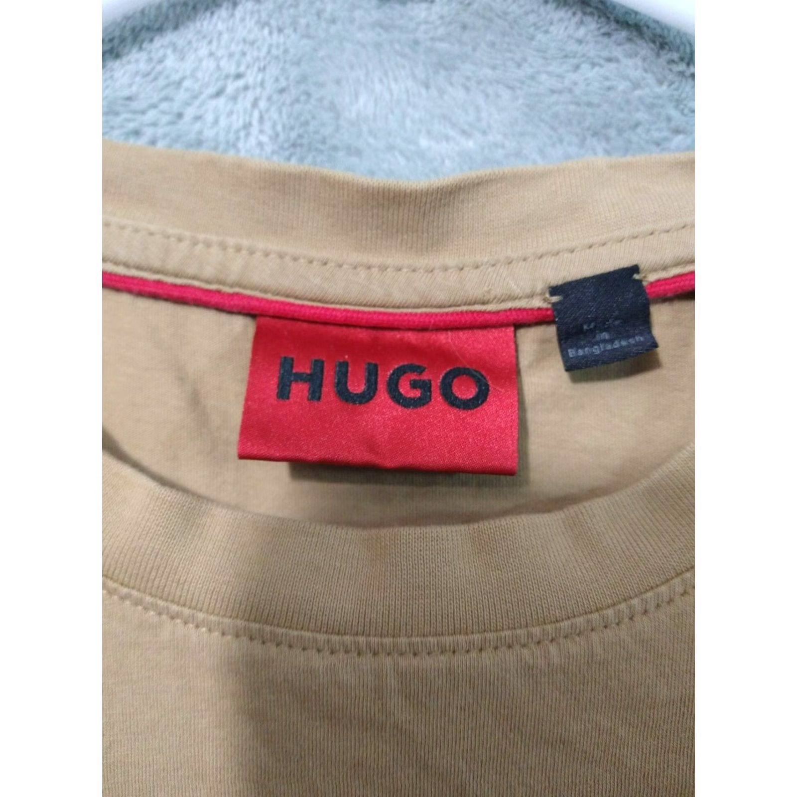 Hugo Boss HUGO BOSS Shirt Mens Medium Beige Graphic Print Short Sleeve Crew Neck Logo Size US M / EU 48-50 / 2 - 5 Thumbnail