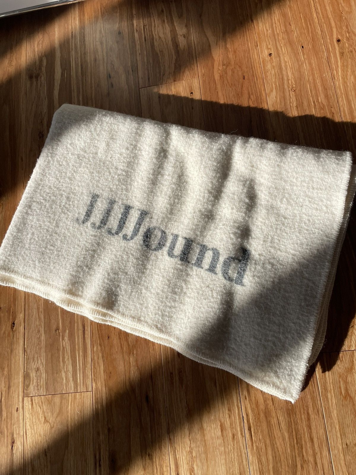 image of Jjjjound Mac Ausland’S 100% Virgin Wool Blanket in Cream, Men's