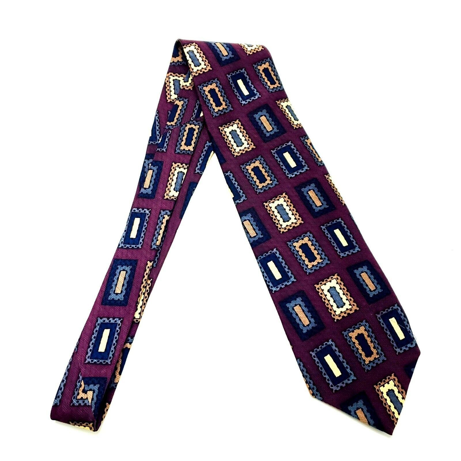 Vintage Ferrell Reed Shorts Silk Tie Print Burgundy Red Wide Size ONE SIZE - 6 Thumbnail