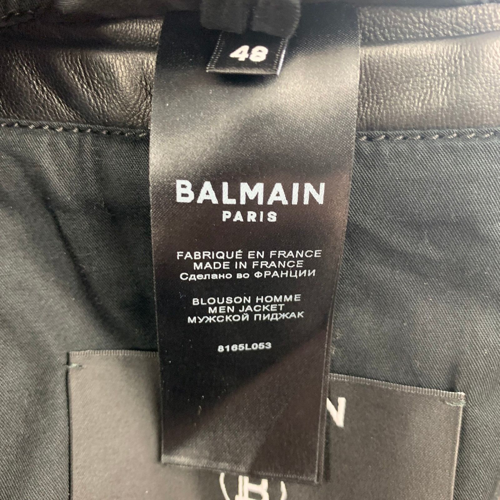 Balmain Size 38 Black Leather Motorcycle Jacket Size US M / EU 48-50 / 2 - 5 Thumbnail