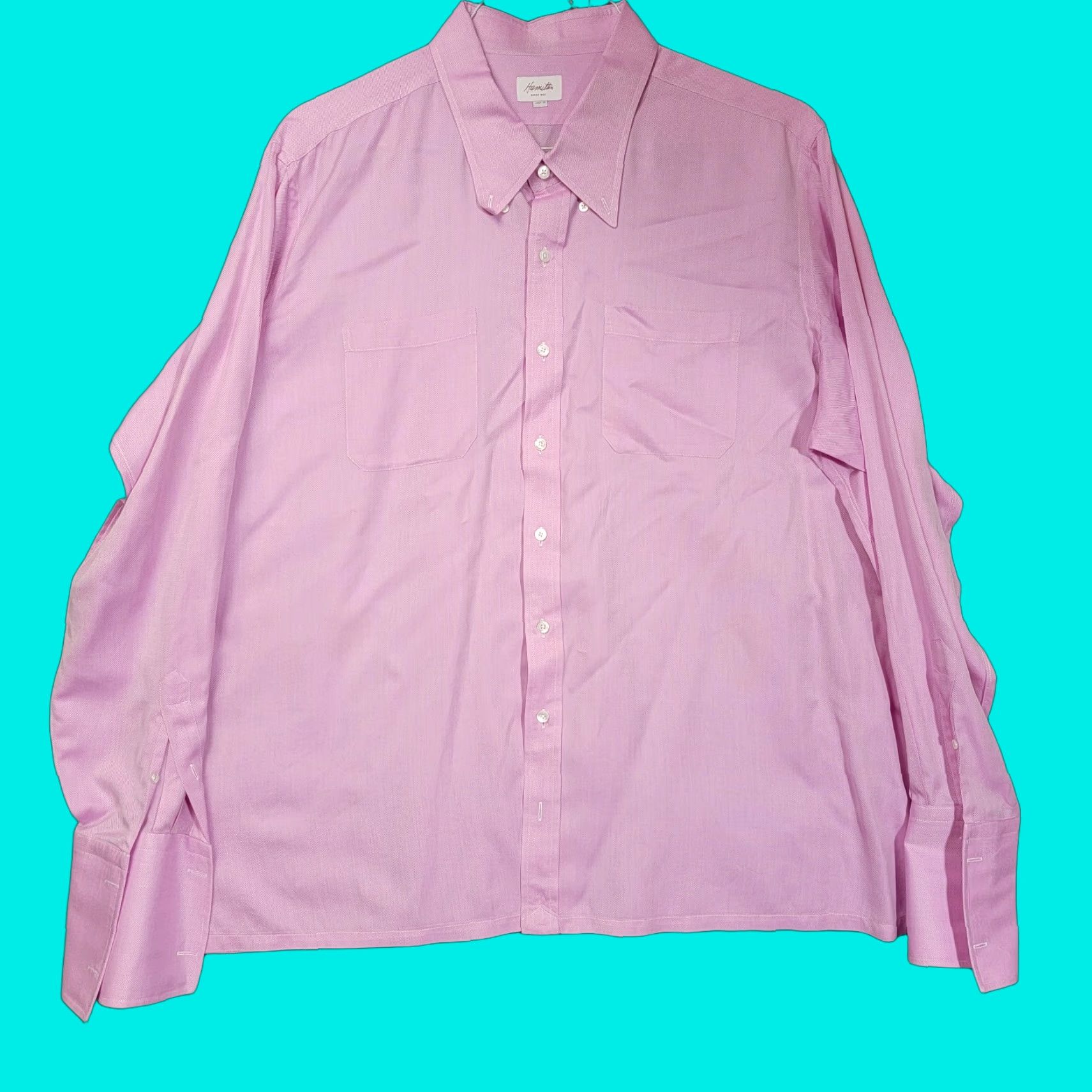 Hamilton Hamilton Shirt CO. Mens XXL Button-Down Long Sleeve Pink 1883 Flip Cuff Vintage: No Mens Size US XXL / EU 58 / 5 - 1 Thumbnail