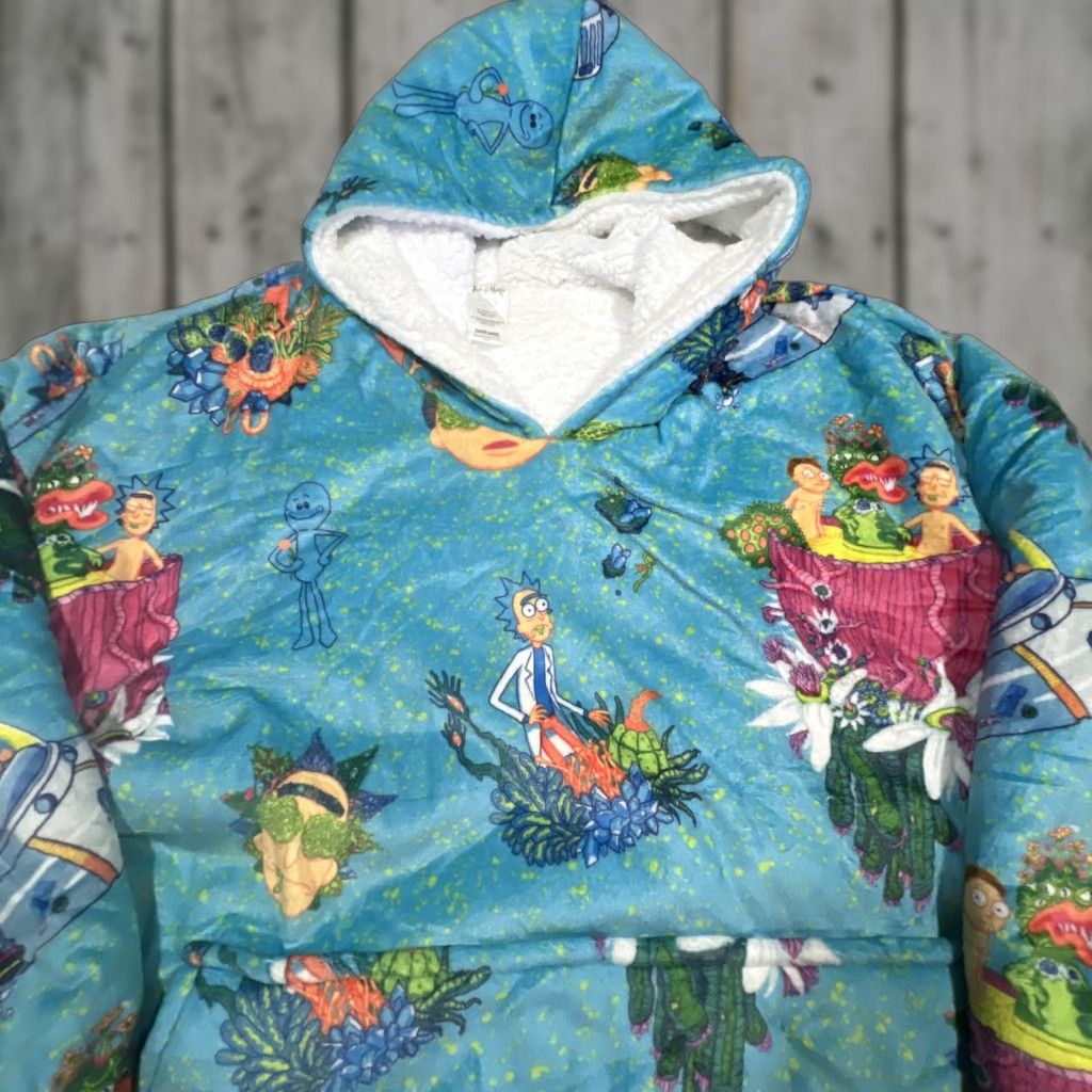 Swims Rick And Morty Oversized Sherpa Lined Hoodie Adult Swim Coverup Huge One Size Size US M / EU 48-50 / 2 - 1 Thumbnail