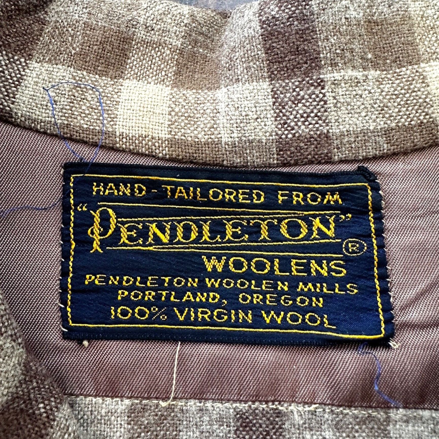 Pendleton VINTAGE 1950s Pendleton Board Shirt Men Large Virgin Wool Plaid Flannel Brown Size US L / EU 52-54 / 3 - 2 Thumbnail