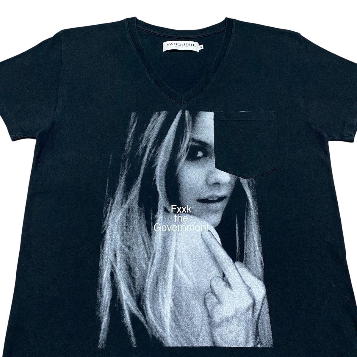 Vanquish Rare‼️🔥Vanquish Photo Tee Fuck The Government V-Neck T-Shirt Size XS / US 0-2 / IT 36-38 - 3 Thumbnail