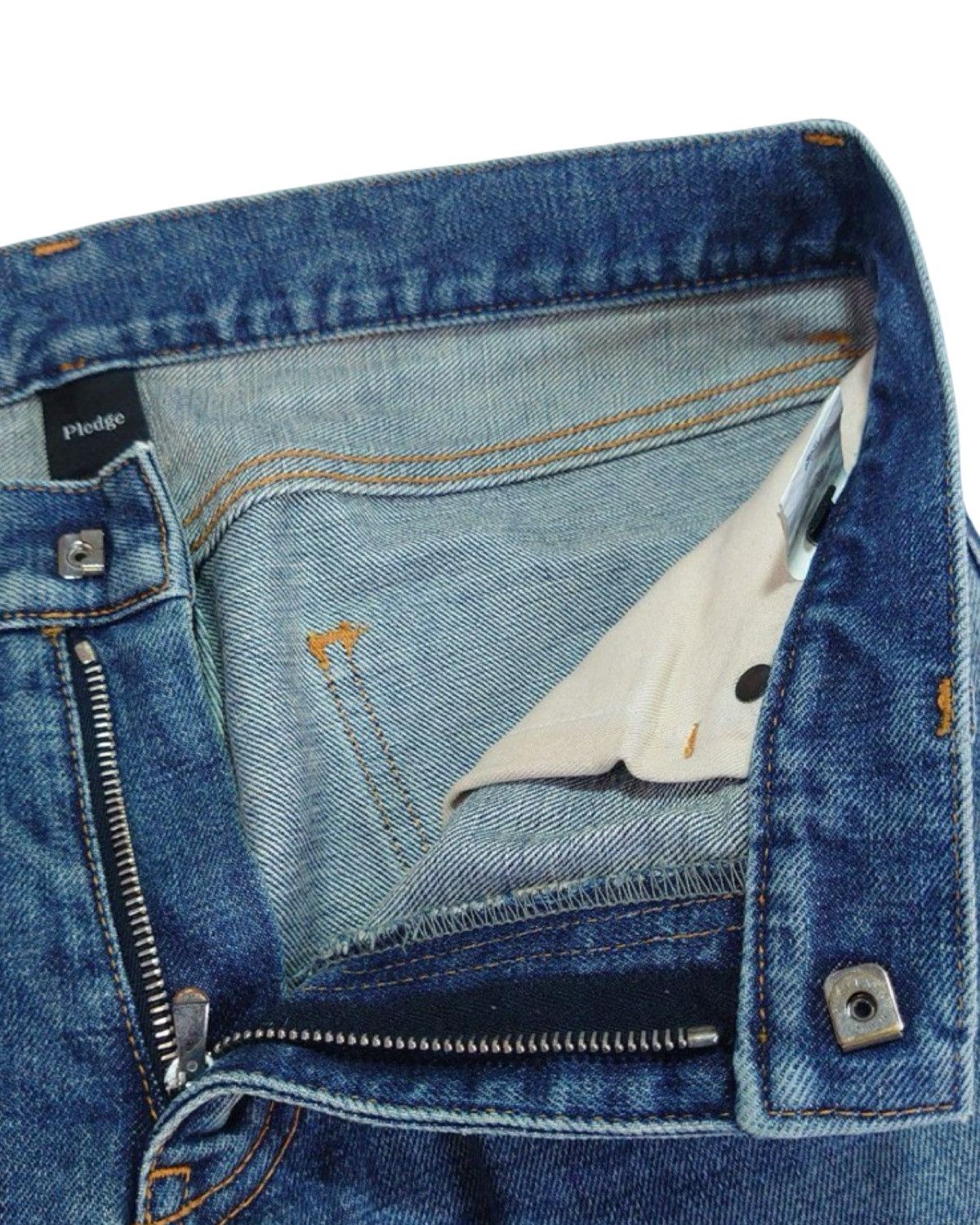 Pledge Patch Work Distressed Indigo Dyed Denim Jeans Size US 30 / EU 46 - 4 Thumbnail