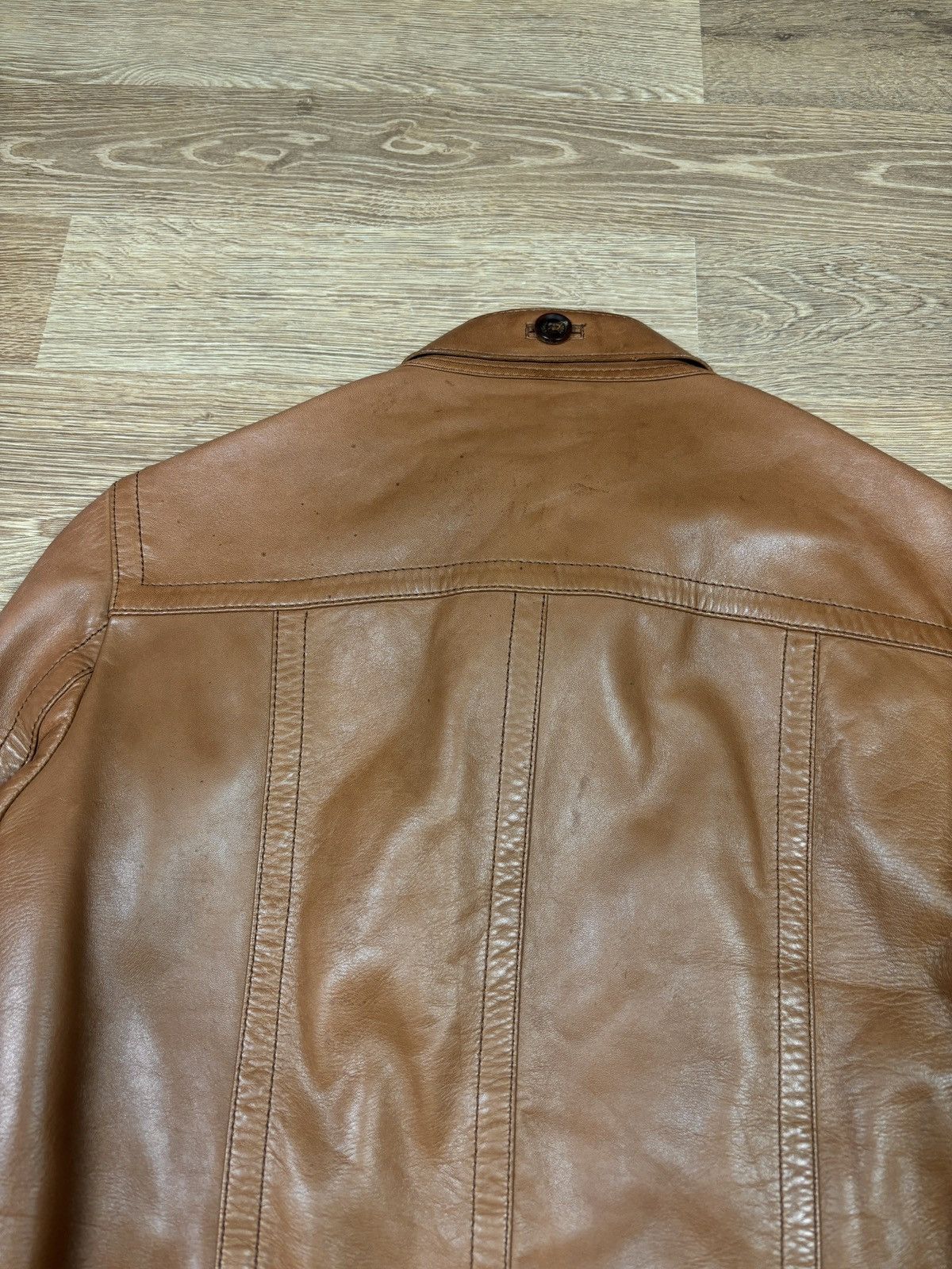 Gucci Gucci 2000s Leather Biker Jacket with GG Belt Size M / US 6-8 / IT 42-44 - 11 Thumbnail