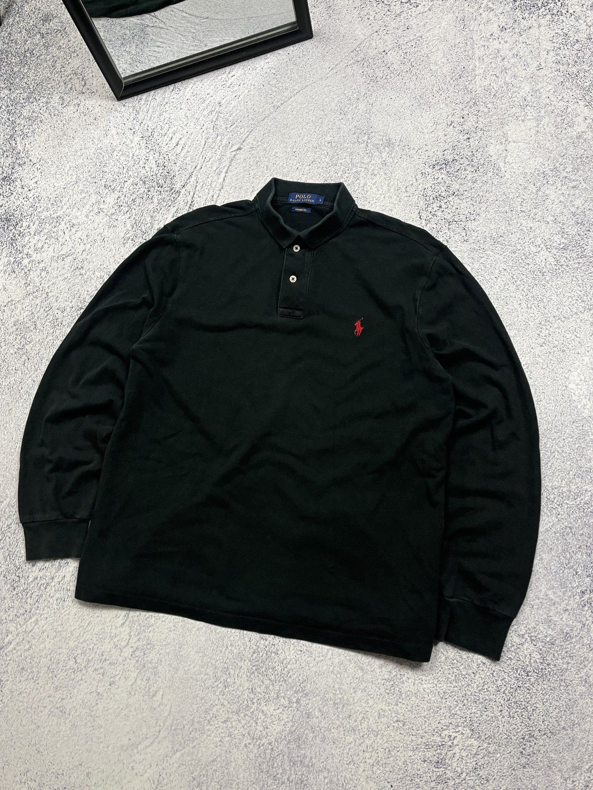 Polo Ralph Lauren × Ralph Lauren Polo Ralph Lauren Rugby Shirt Red Mini Pony Long Sleeve Rare Size US L / EU 52-54 / 3 - 3 Thumbnail